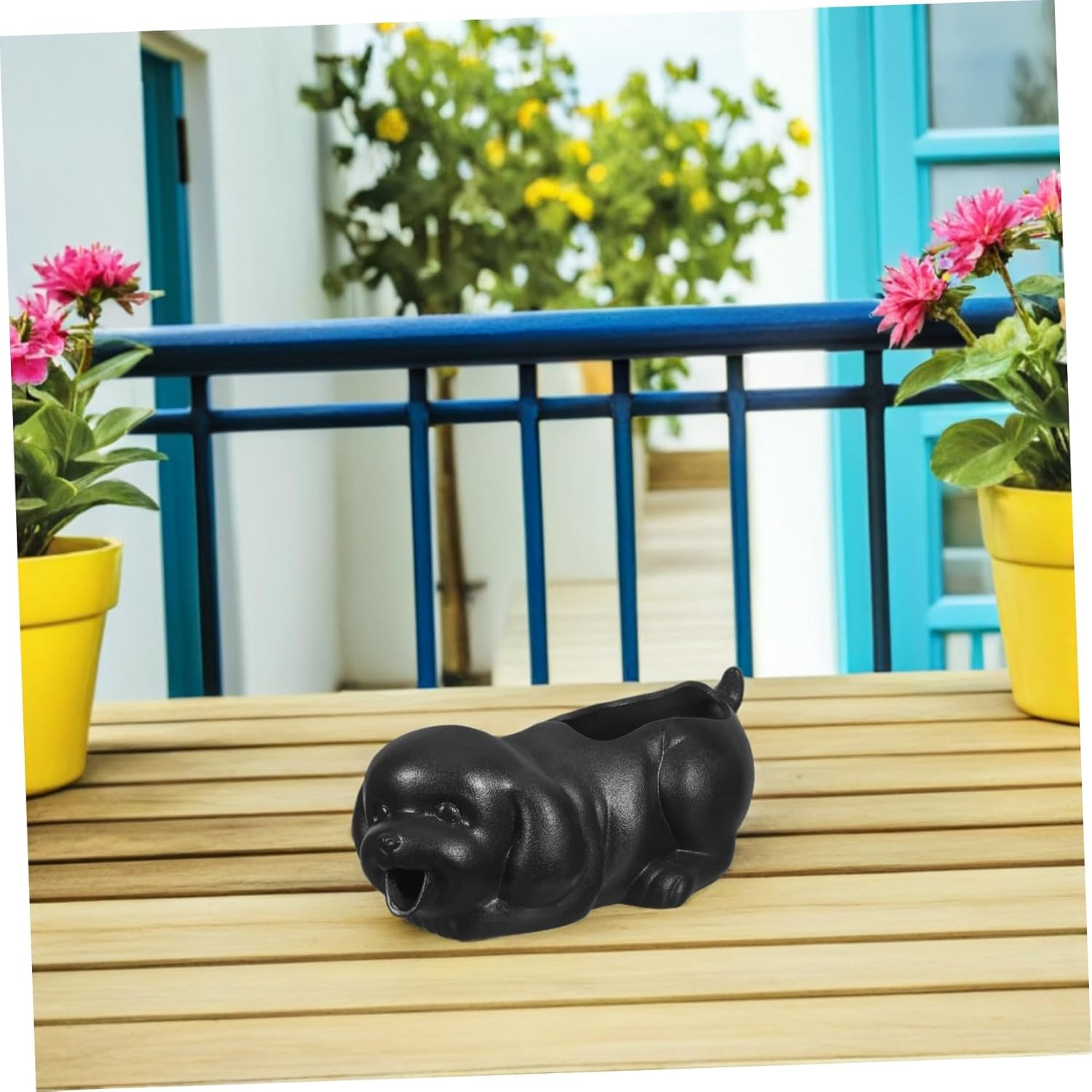 TIDTALEO Ceramic Dog Fountain Spitter Waterfall Jar for Outdoor Garden Decor Interactive Aquarium Fish Tank Accessory Unique Puppy Statue Water Feature image number 1