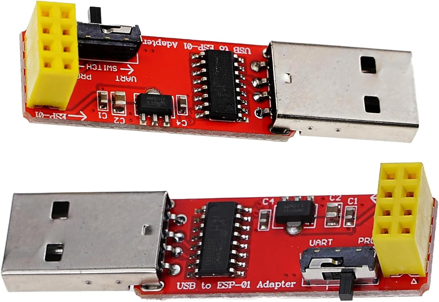 2Pcs USB to ESP-01 Adapter | ESP-01S Programmer ESP8266 Wireless Wifi Module Wifi CH340G UART PORG 4.5-5.5V 115200 Baud Rate image number 1
