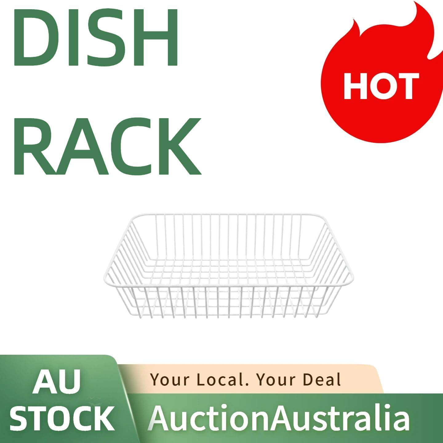 LEDON Dish Drying Rack 44&times;32&times;13Cm &ndash; Space-Saving Countertop Dish Rack with Plastic-Coated Wire, Rust-Resistant Plate & Cup Drainer for Kitchen Sink Bench, White image number 1