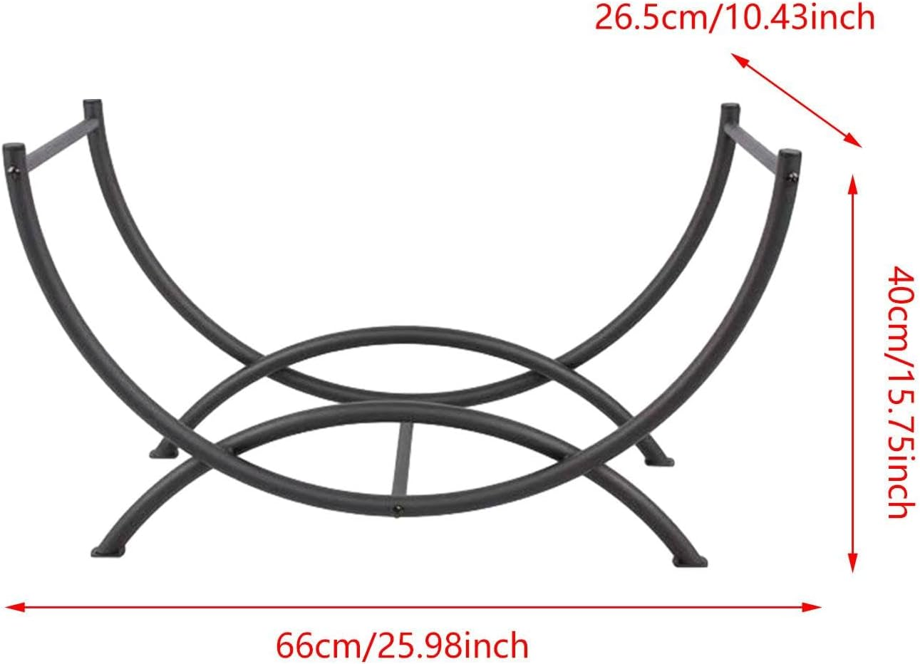 Curved Log Holder Fire Wood Rack Fireplace Wood Storage Log Storage Rack for Cooking image number 6
