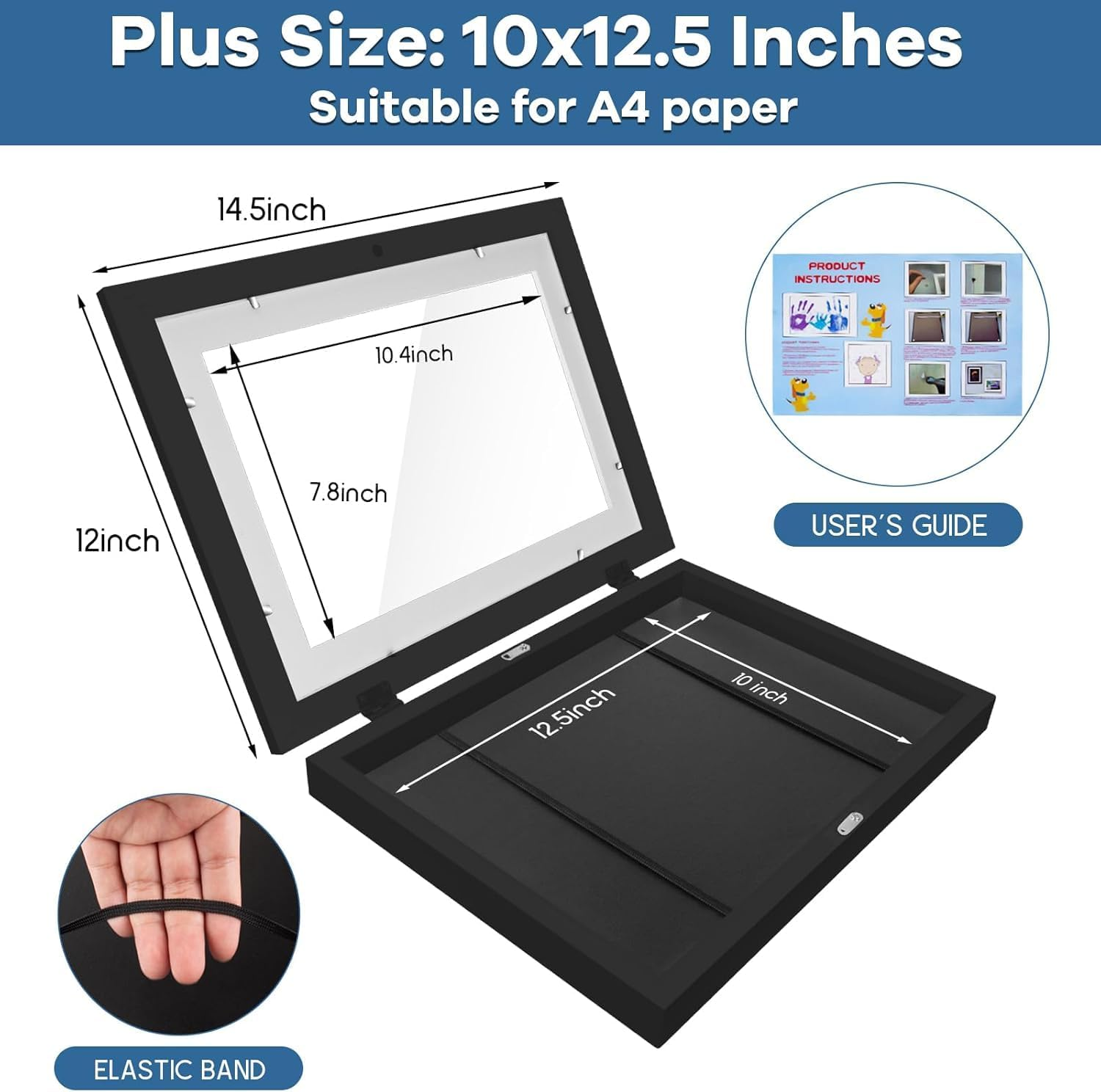 A4 Kids Art Frames 4 Pack Kids Artwork Flip Frame Changeable for Picture Display, Children School Drawing Projects Storage, Horizontally Vertically Wall Hanging, Storage A4 120 Pictures (White) image number 3