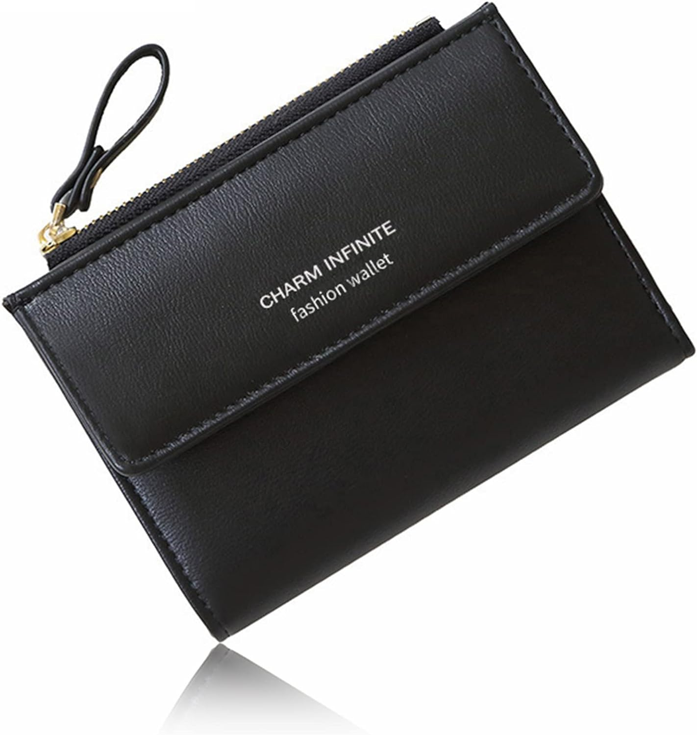 Bifold Leather RFID Blocking Wallet for Women Mini Ladies Purse with Coin Pocket, with Zipper Buckle, Credit Card Holder Coin Purse PU Small Short Wallet (Pink)