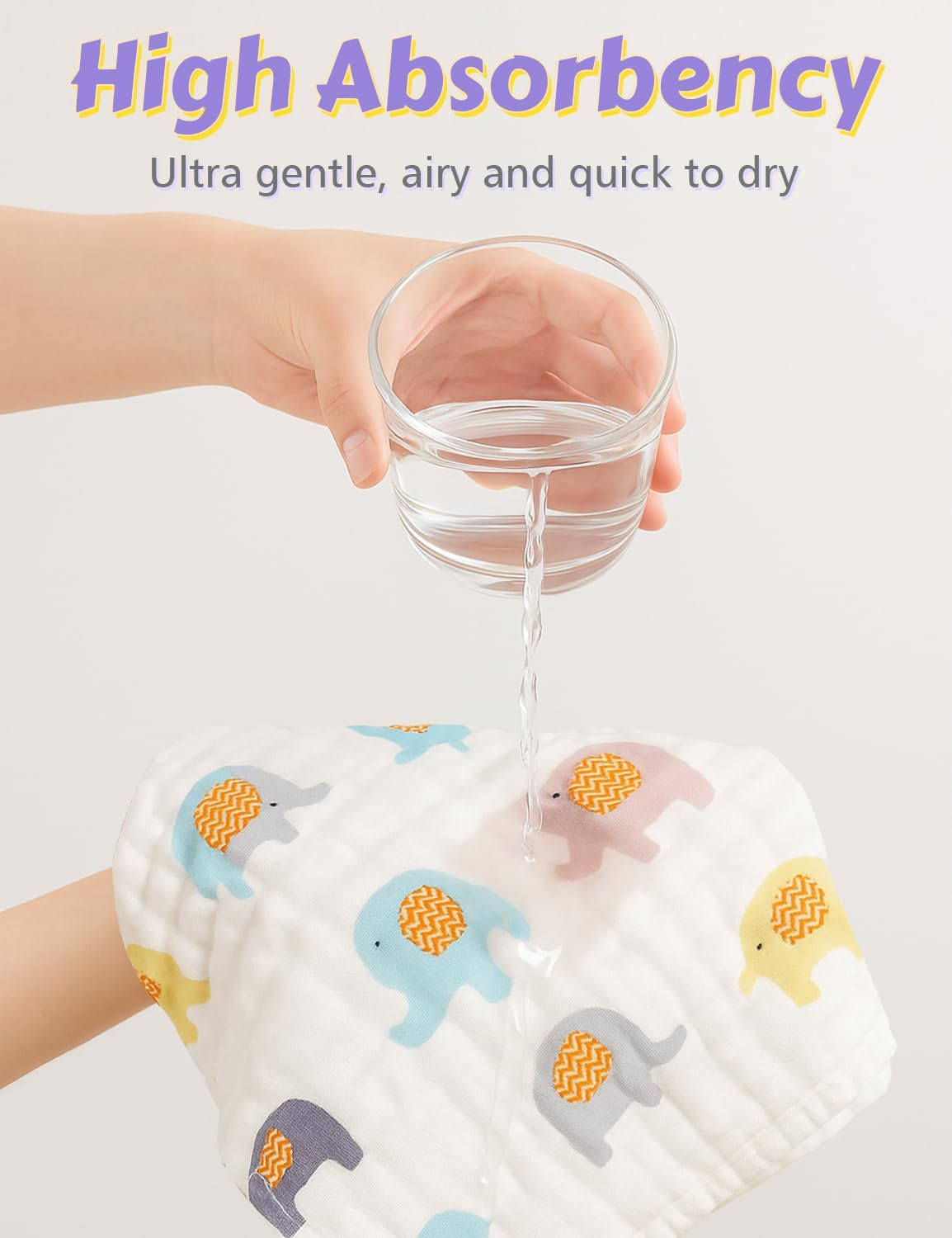 Viaky Muslin Baby Burp Cloths Sets 9 Pack 100% Cotton 25X25Cm Burping Clothes 6 Layers Super Soft and Highly Absorbent Newborn Towel for Baby Girls Boys