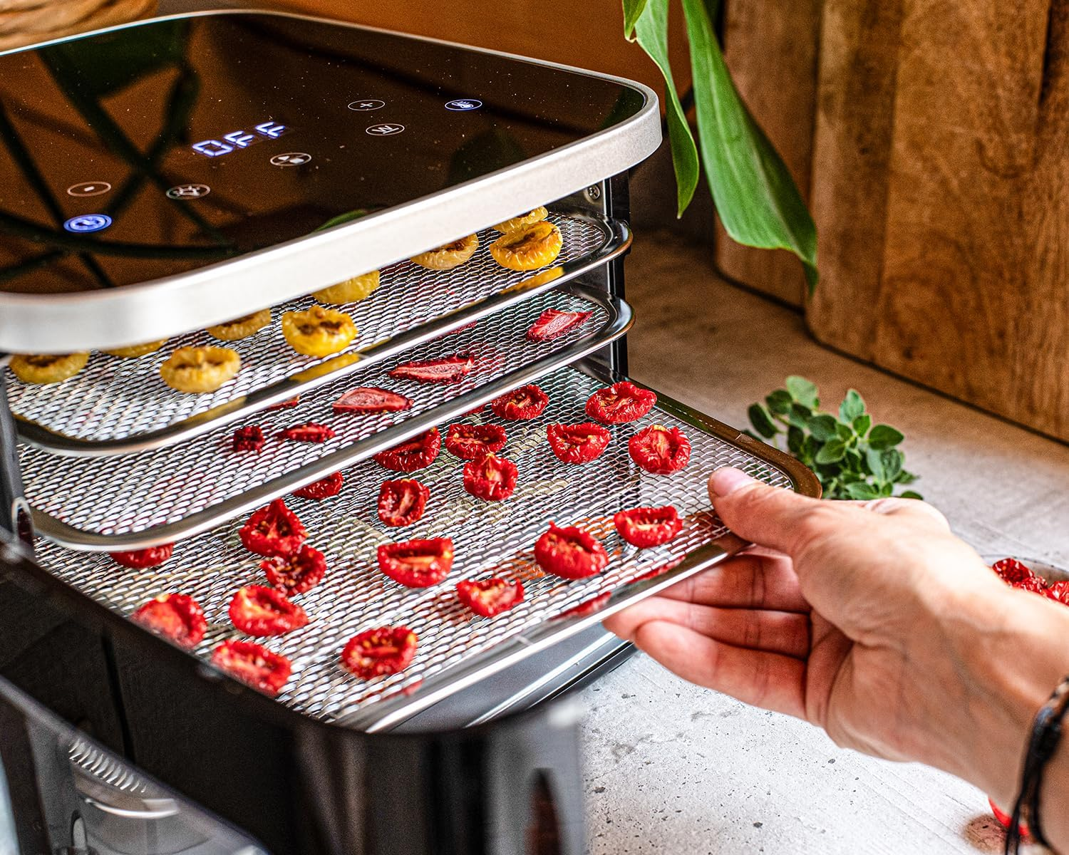 ROMMELSBACHER DA 450 Dehydrator 0.2 M&sup2; with 5 Stainless Steel Dehydrator Trays, 1 Drying Rack, 1 Drying Mat, 2 Cereal Moulds, LCD Display, 99 Hour Timer, Temperature Adjustable (35 &deg;C - 80 &deg;C) image number 5