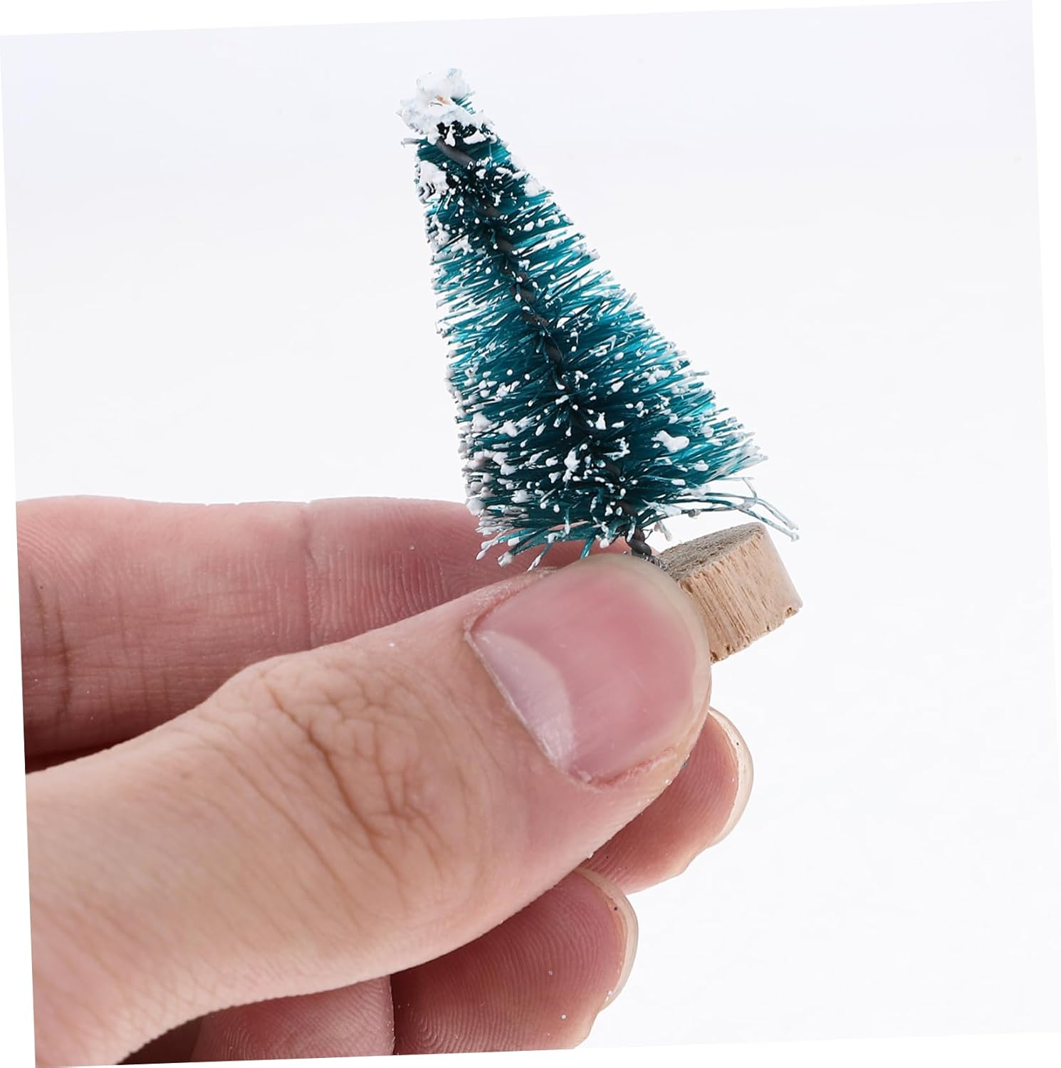 36Pcs Miniature Christmas Tree Xmas Tree Decor Wooden Base for Home Office for Landscapes and Dollhouse Decorations image number 1