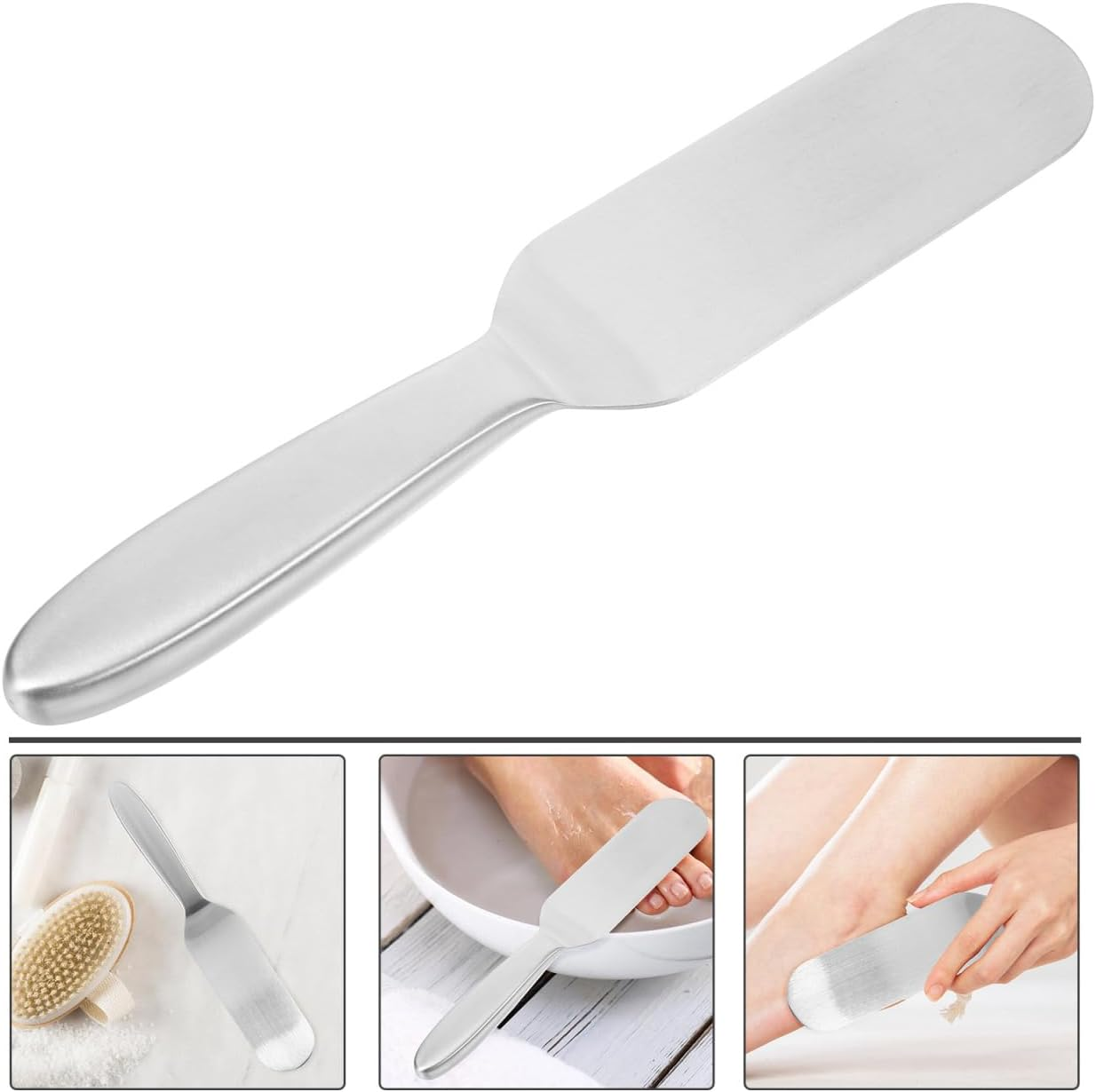 FOMIYES Stainless Steel Foot File Calluses Remover Pedicure Tool Lightweight Portable Handle for Dead Skin Removal Professional Foot Care for Men and Women image number 5
