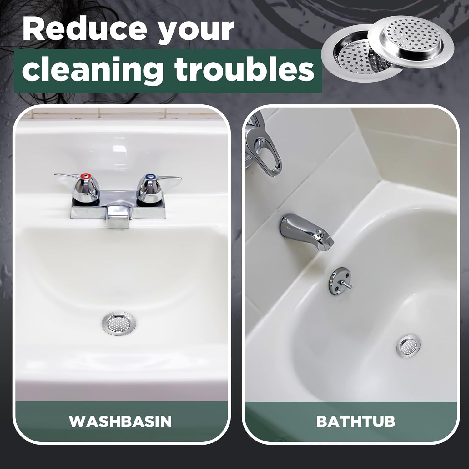 Flutesan 4 Pcs 7.5 Cm /3 Inch Sink Strainer, Kitchen Stainless Steel Sink Drain Strainer, Dishwasher Safe, Inner Diameter 5.2 Cm /2 Inch image number 3