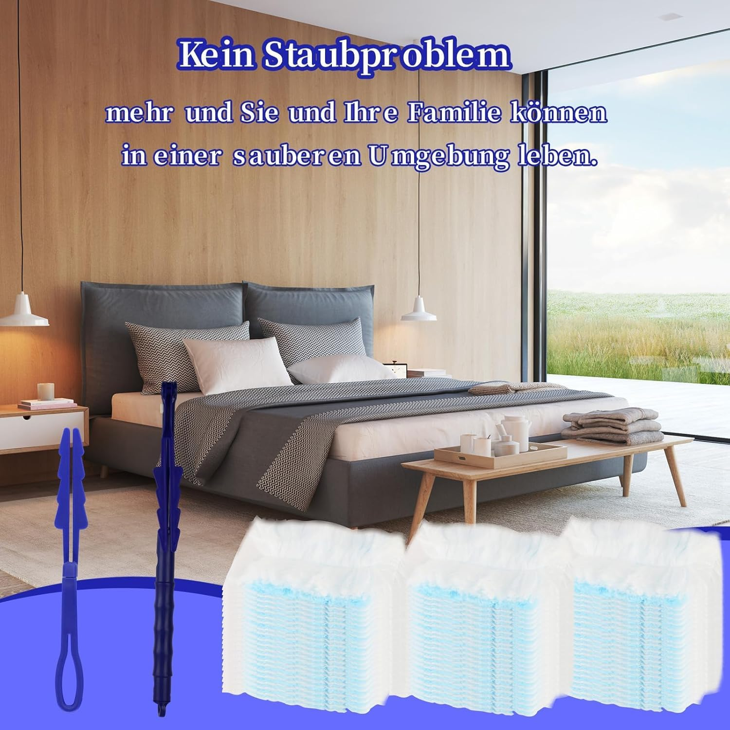 60 Pieces Dust Magnet Duster with 1 Handle, 1 Telescopic Rod, Microfiber Duster Set Cleaning Tool for Office, Electric Filter, Cleaning Tool for Cleaning image number 6