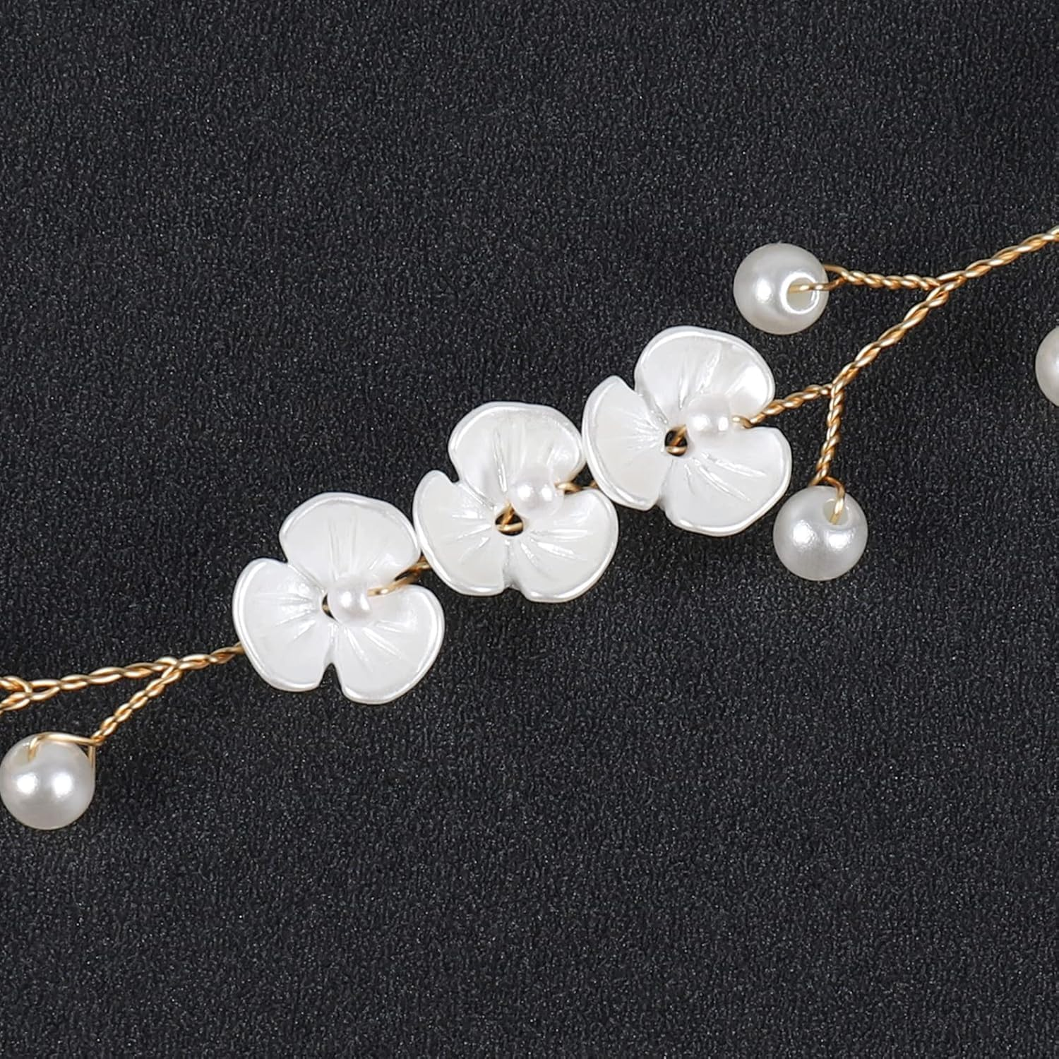 PUTINEI Women'S Flower Wreath Hair Accessories Flower Headband Boho Flowers Headband for Wedding Ceremony Party Festival Forest Fairy Costume (Gold, 1) image number 5