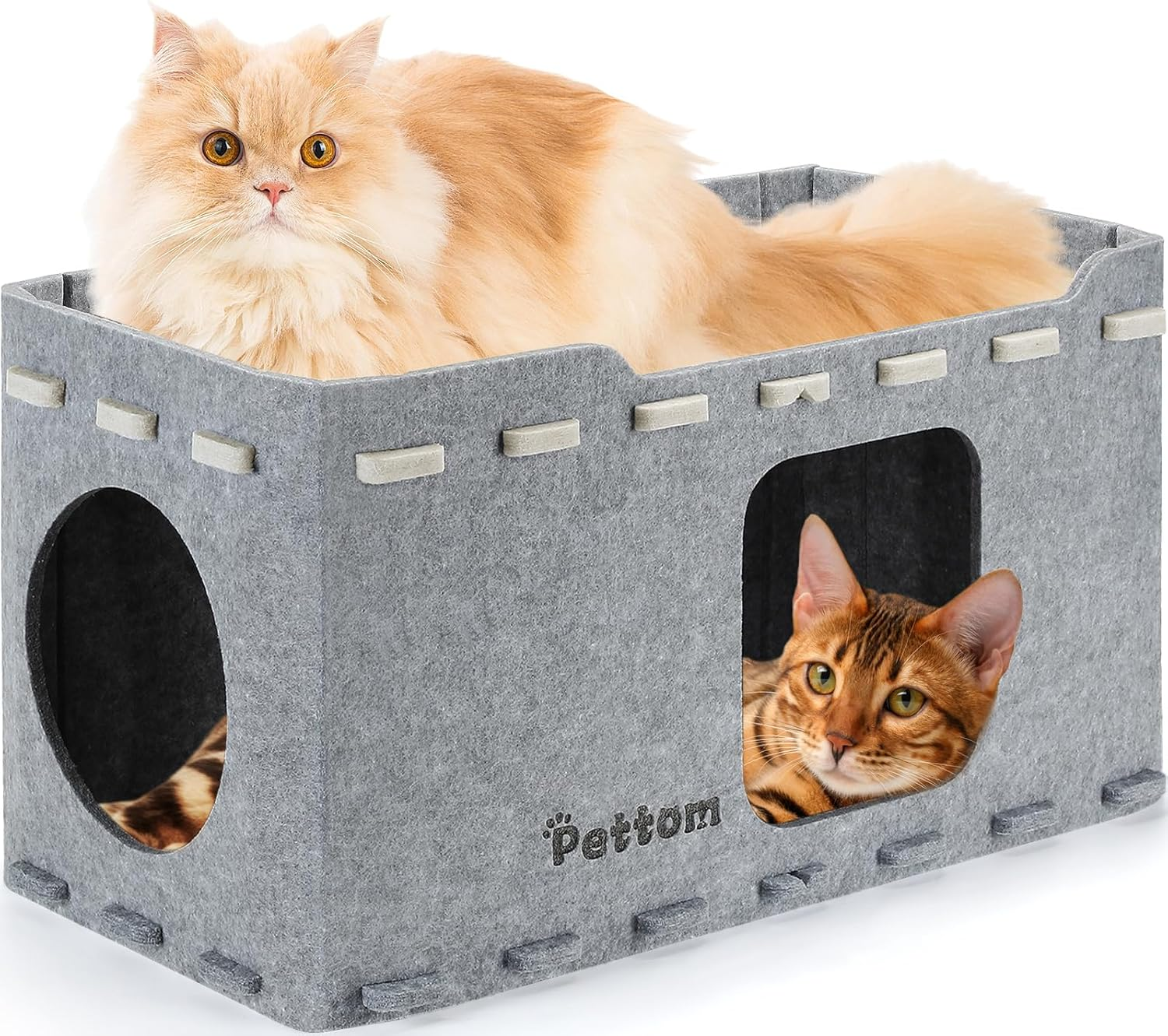 PETTOM Cat Cave Bed for Indoor Cats, Cat Tunnel House for Multiple & Large Cats, Cat Accessories image number 5