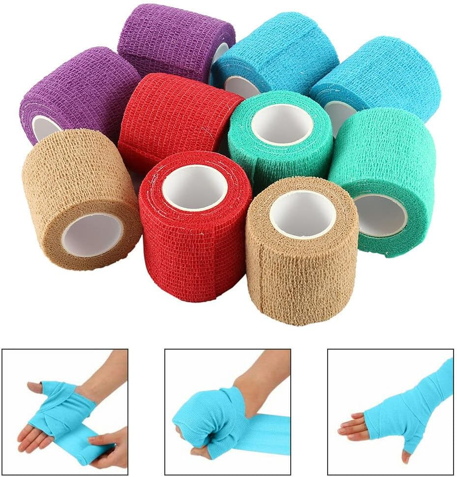 5Cm X 4.5M 10Pcpet Horse Dog Cat Wound Vet Cohesive Bandage Self Adherent Animals Wrap Tape image number 2