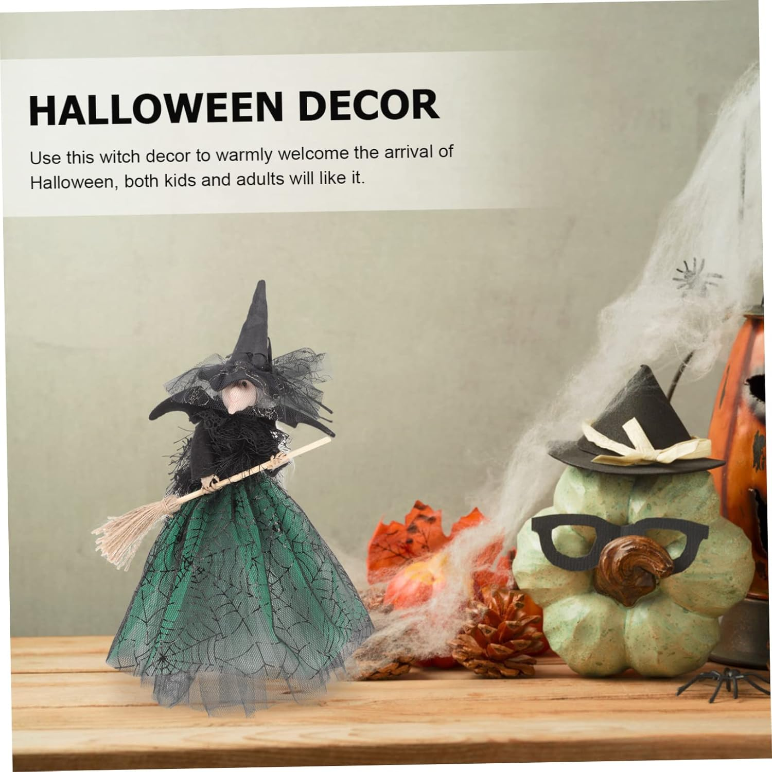 Witch Doll Ornaments Decorative Halloween Decor Wear Resistant Witch Decor Desktop Halloween Accessory for Tabletop Display