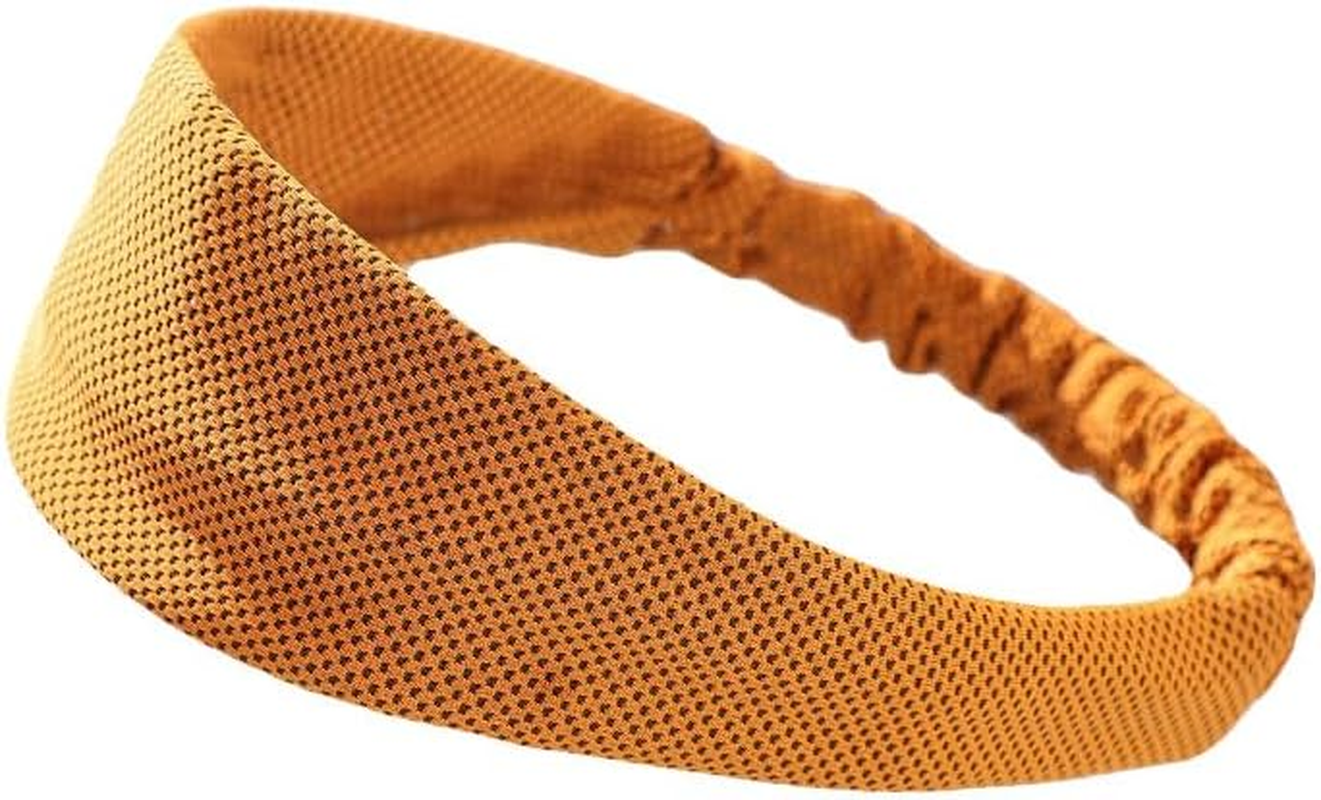 Unisex Cooling Sports Headband, Moisture Wicking Non-Slip Sweatband for Running, Yoga, Gym, Fitness - Men Women Adjustable Athletic Headband - Black image number 2