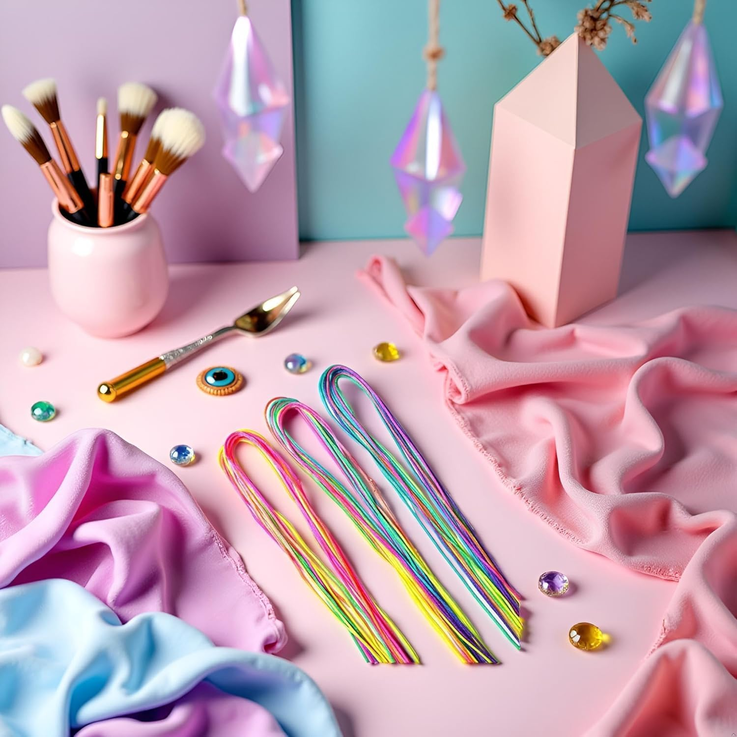 32 Pieces Colored Hair Bobbles for Braids Gradient Hair Ties Hair Bobbles Hair Accessories for Women and Girls image number 5