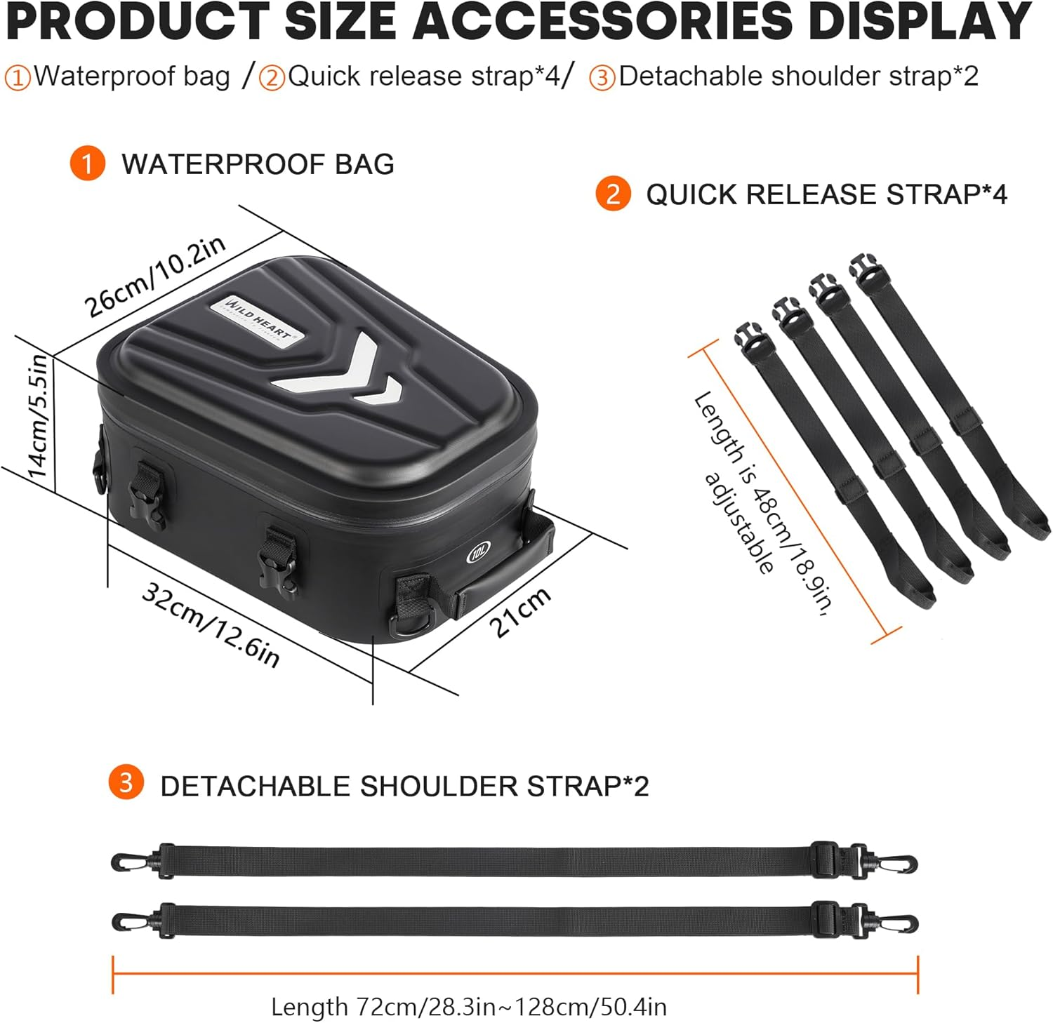 WILD HEART Motorcycle Hard Waterproof Tail Trunk Bag Multifunctional Rider Backpack