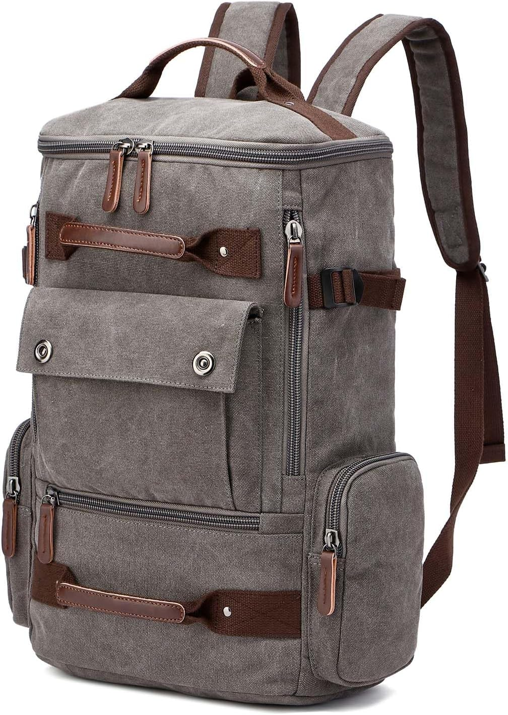 Jahomieo Vintage Canvas Backpack Casual Travel Rucksack 16Inch Laptop Daypacks Hiking Camping Backpack image number 3