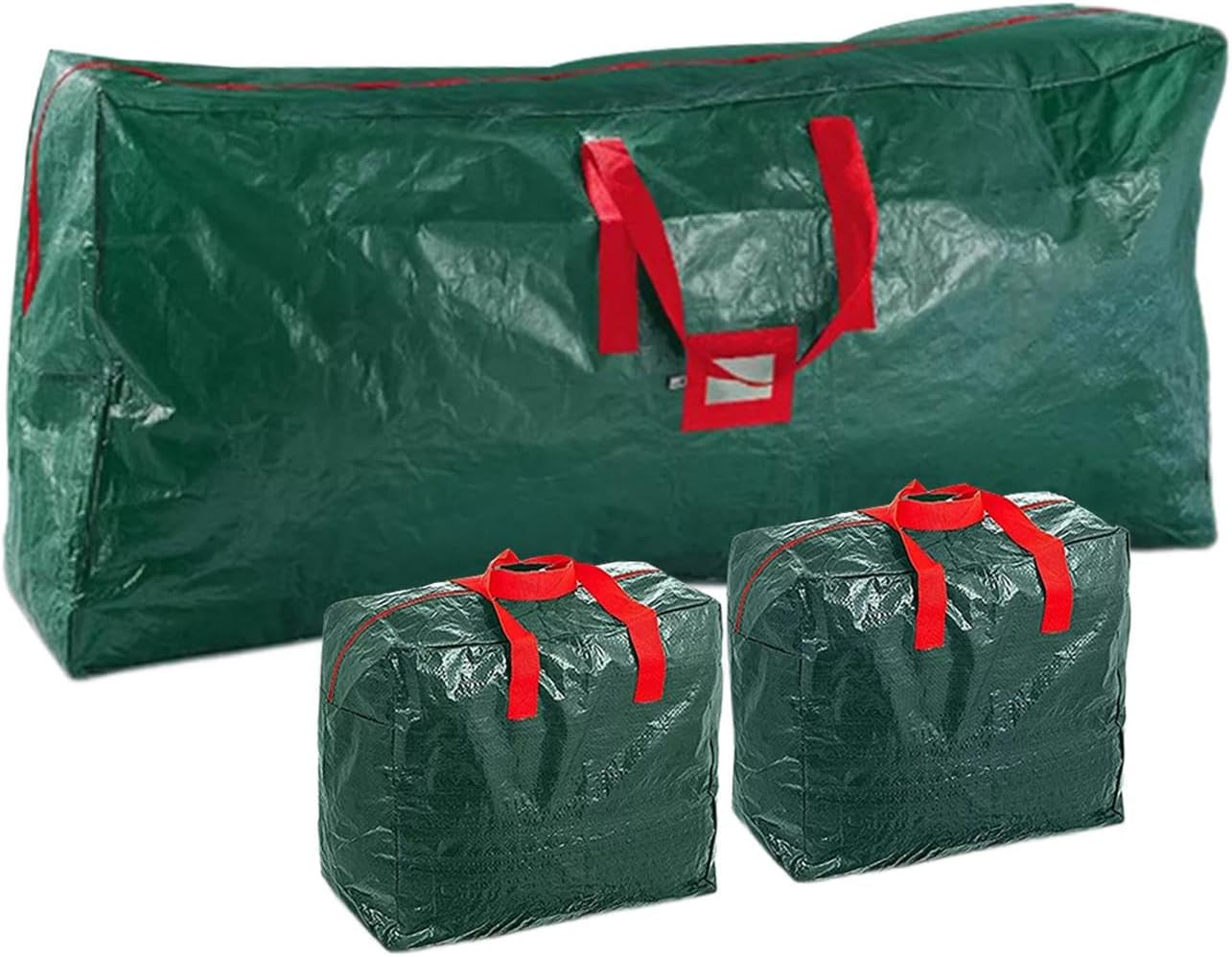 Perfk 3Pcs Christmas Tree Bag Laundry Bag Portable Artificial Xmas Tree Container Christmas Wreath Storage Bag for Holiday Clothes image number 2