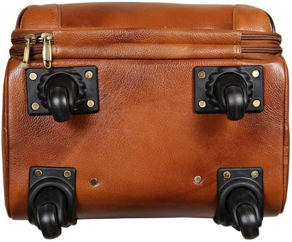 RICHSIGN LEATHER ACCESSORIES Cabin Size Laptop Trolley Bags for Men Luggage with 4 Wheels (46 Litres) (TAN) (Dimension-H-20 X L-14 X W-10 Inch)(Weight-3 KG /3000 GR), TAN, M, Luggage, TAN, M, Luggage image number 4