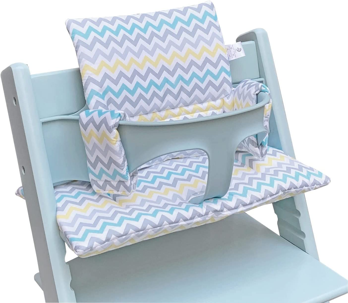 ZARPMA Highchair Cushion Compatible with Tripp Trapp Chiar High Chair Insert Cotton Fabric Cover Filled with Cotton Padding (Grey Forest) (Grey Forest)