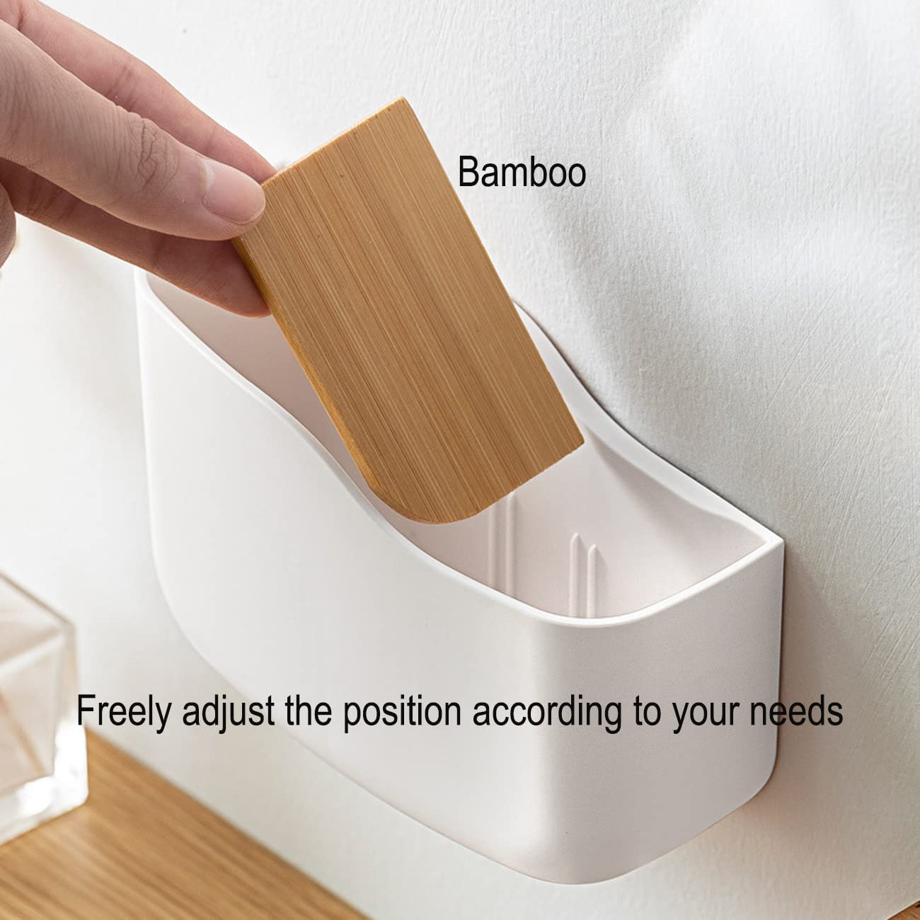 2 Packs Adhesive Remote Control Holder White Universal Controller Holder Wall Mount Storage Organizer with Slot Home,Suitables for Office Desk Nightstand Stationery Phones Charging image number 1