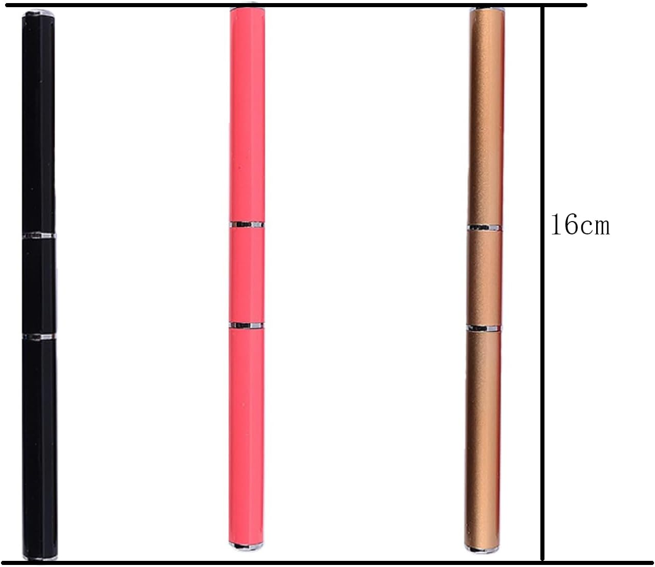 Polygel Nail Brush and Picker Tool Dual-Ended 2 in 1 Design Gel Nail Brush and Spatula Stainless Steel Tool for Nails Extension and Quick Building Gel (BK+PK+GD)