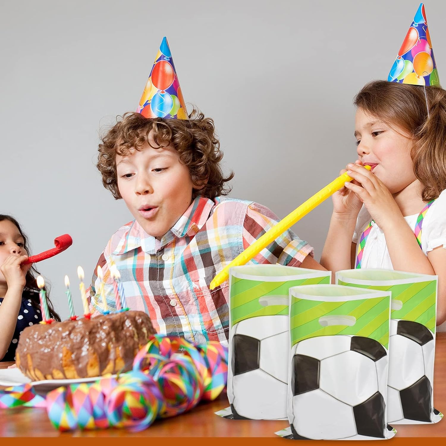 30 Pcs Football Party Bags, Kids Party Favor Bags, Candy Treat Bags, Gift Bags for Presents Sweets Snacks Cookies Souvenirs Birthday Wedding Christmas Baby Shower image number 1