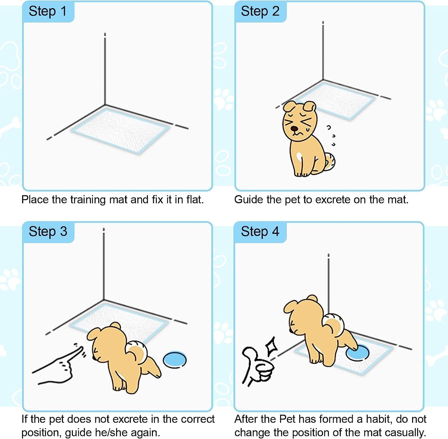 Mumoo Bear 100 Pack-45X33Cm Pet Training Pads 100Pcs, Disposable Dog Pee Pads, Leak-Proof and Super Absorbent, Fast Drying Pee Mats for Dogs,Puppies, Cats, Rabbits, Blue image number 5