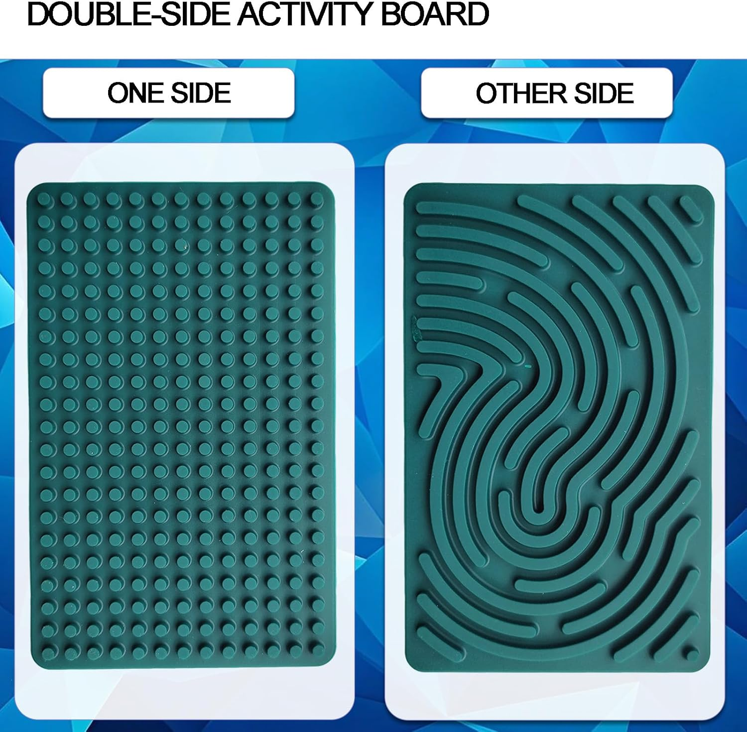 Sensory Fidget Toys Pack: Silicone Double-Sided Sensory Activity Board and Worry Stone Set for Kids & Adults Silent No Mess Calming for Anxiety ADHD & Autism (Mix-1) image number 2