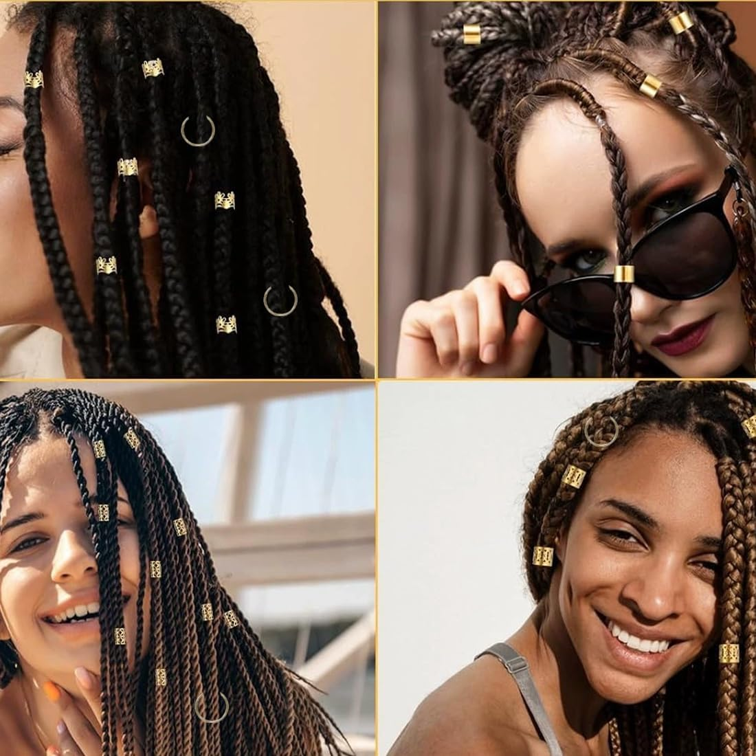 80 Pieces Gold Hair Accessories for Braids, Jewellery for Hair, Cuff Clips for Dreadlock Accessories, Hair Spiral Clips Hair Accessories for Dreadlocks for Men, Women, Girls and Boys Braids image number 3