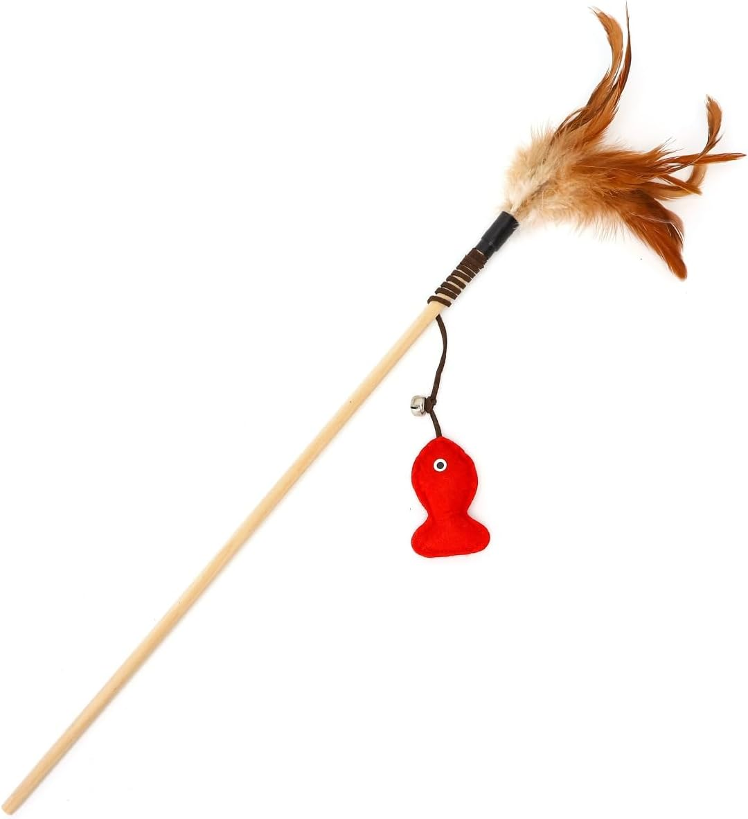 Patapalooza Cat Toy with Feathers and Rope, Ideal for Promoting Pet Movement and Interactive Play