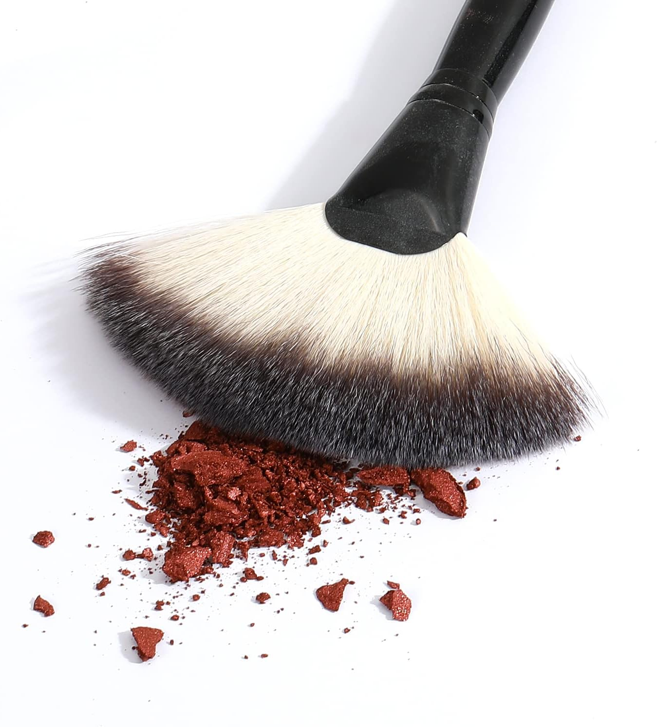 Fan Makeup Brush, Luxspire Professional Highlighting Make up Brush Blush Bronzer Cheekbones Brush, Single Large Soft & Dense Face Bulsh Powder Foundation Brushes Make up Tool, Black, Black, 5.51X1.69 Inch (Pack of 1), Makeup Brush image number 5