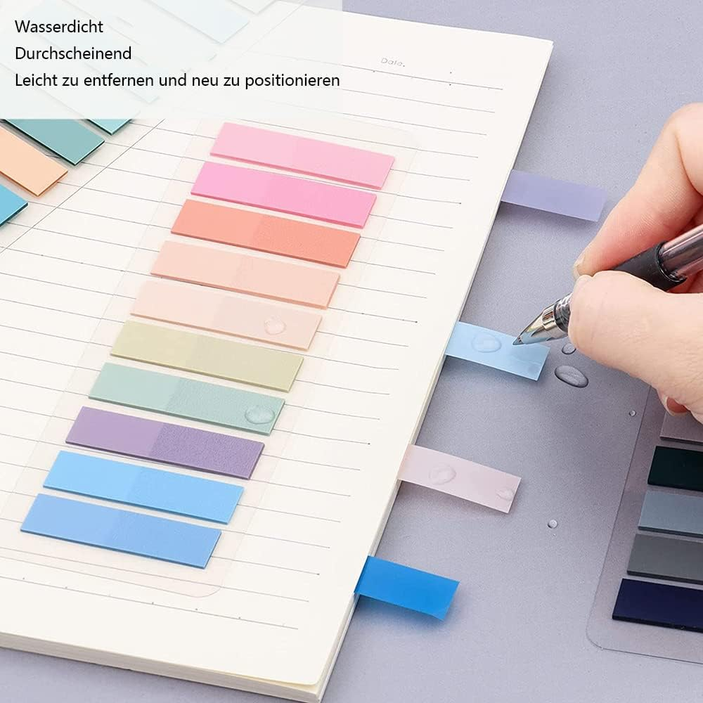 2400Pcs Sticky Tabs Book Tabs, Translucent Sticky Notes, Repositionable Book Markers, Morandi Book Flags Strip, Writable Book Annotation Supplies, Page Tabs, File Index Tabs image number 3