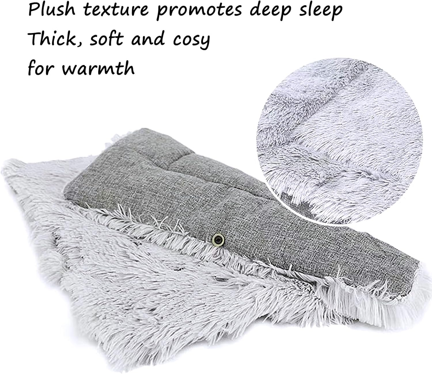 BSITSSS Cat Bed, 2 in 1 Plush Soft Cat Blanket, Grey Foldable Convertible Small Dog Bed Pet Kitten Cushion Mattress Mat for Small and Medium Cats Puppy Pet Indoor Outdoor image number 3
