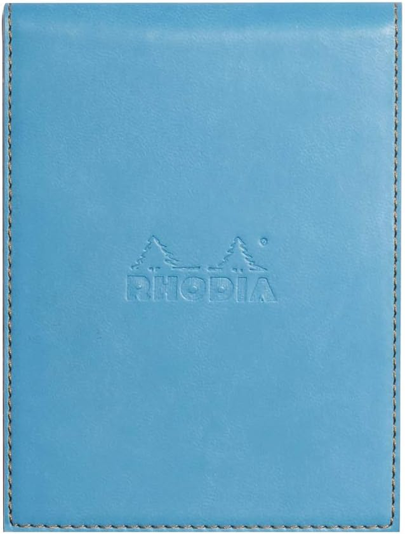 RHODIA 128213C - Clipboard Case + Stapled Notepad N&deg;12 Poppy - 8.5X12 Cm - Lined - 80 Detachable Sheets - 80G White Clairefontaine Paper - Pencil Holder - Faux Leather - Rhodiarama Collection image number 3