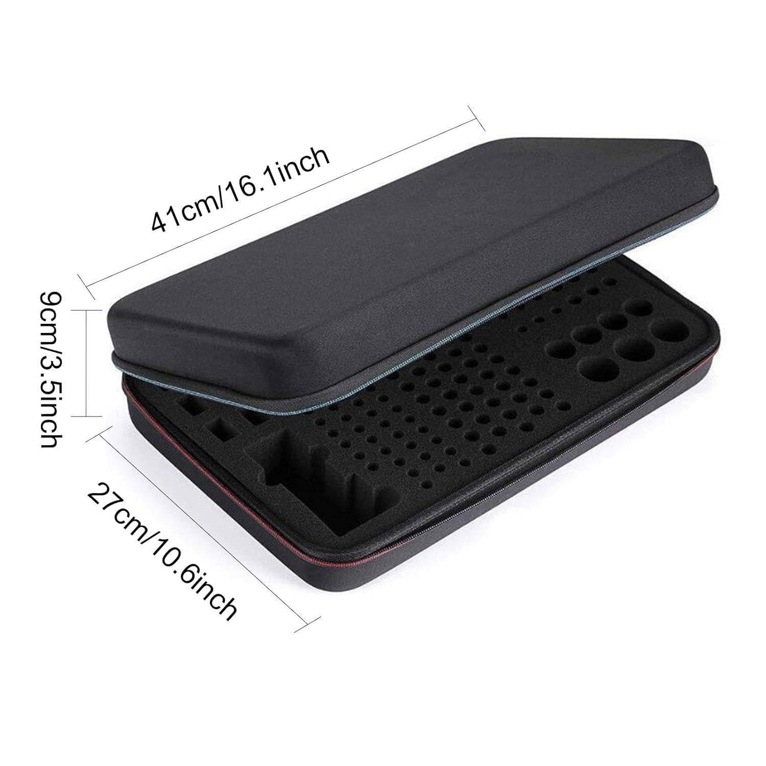 Black Waterproof Battery Organizer - Hardshell Storage Case Holds 147 AAA/AA/C/D/9V Batteries, EVA Holder Box image number 2