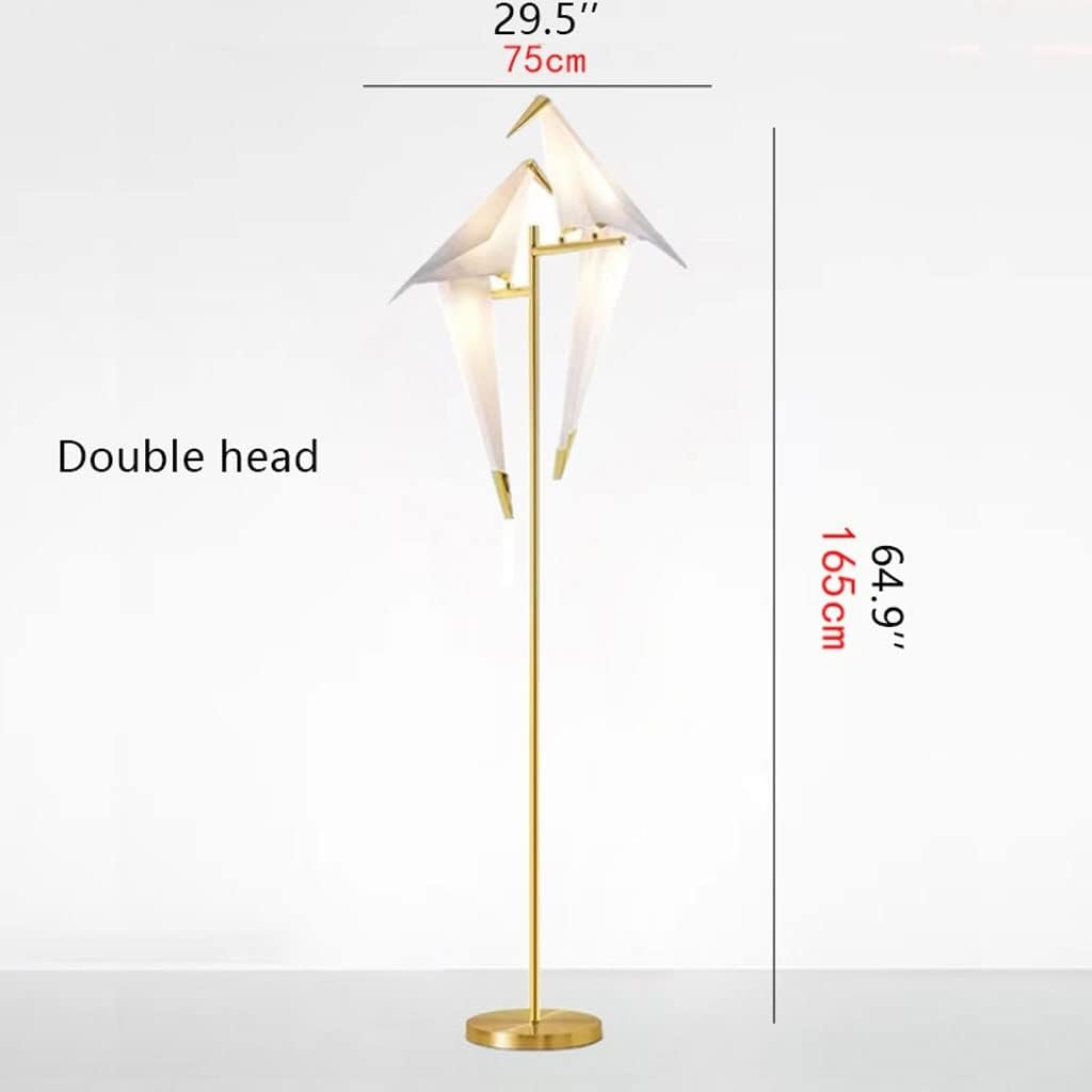 Floor Lamp Nordic Creative Bird Floor Lamp Acrylic Lampshade Floor Light for Living Room Bedroom Paper Crane Bird Standing Lamp Led Standing Lamp (Color : Double Head, Size : Warm Light) image number 2