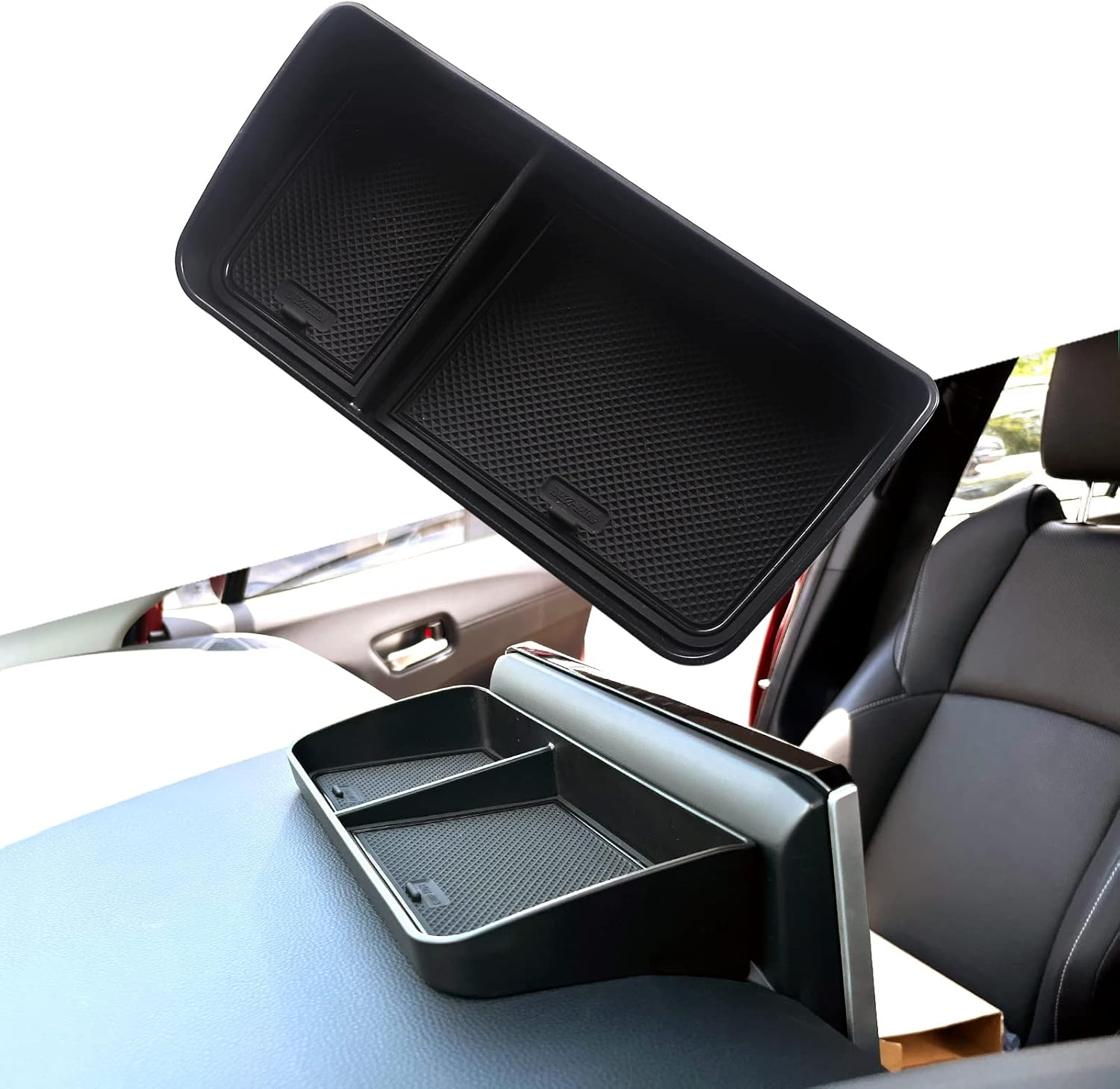 Smabee Dashboard Storage Tray Compatible with Toyota Corolla 2019-2022 Center Console Display Box Hidden Tray behind Screen Car Accessories Organizer, 19COROLLA D-BOX BLACK image number 6