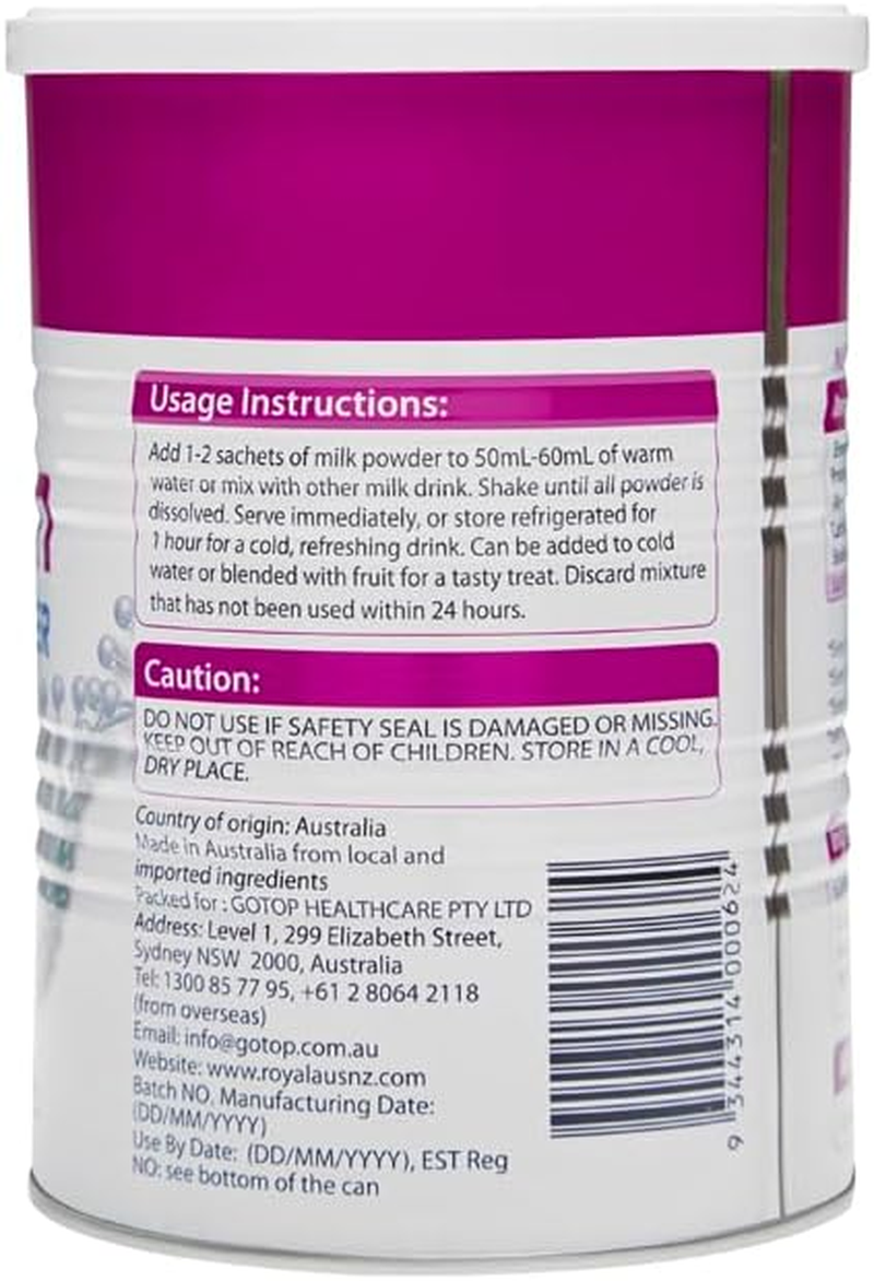 ROYAL AUSNZ LACTOFERRIN FORMULA MILK POWDER (2Gram*50 Sachets),100G