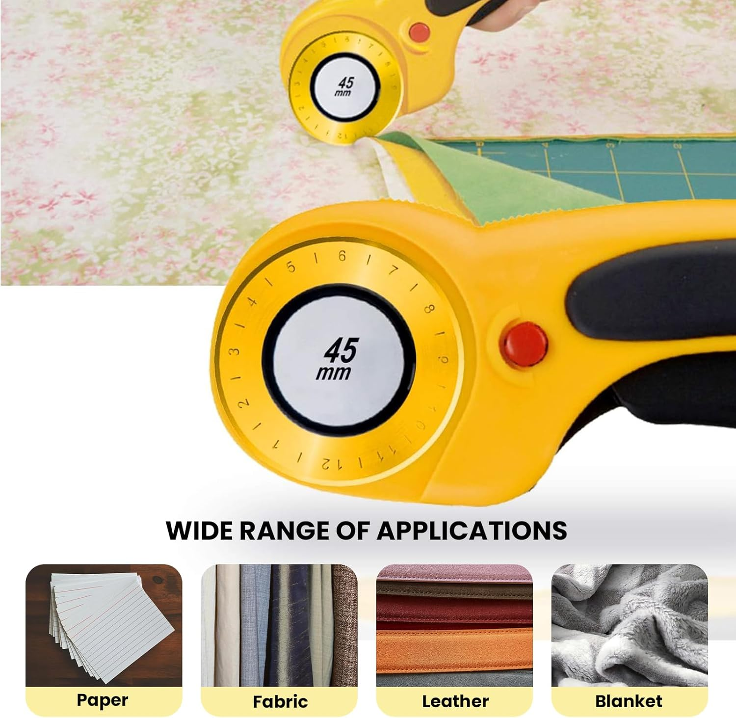 Agwenkui 10 Pack Titanium Rotary Cutter Blades 45Mm Spare Replacement Blades - Rotary Cutter Blades Replacement with Sharpness for Quilting Scrapbooking Sewing Arts Crafts (Long Lasting Edge) image number 2