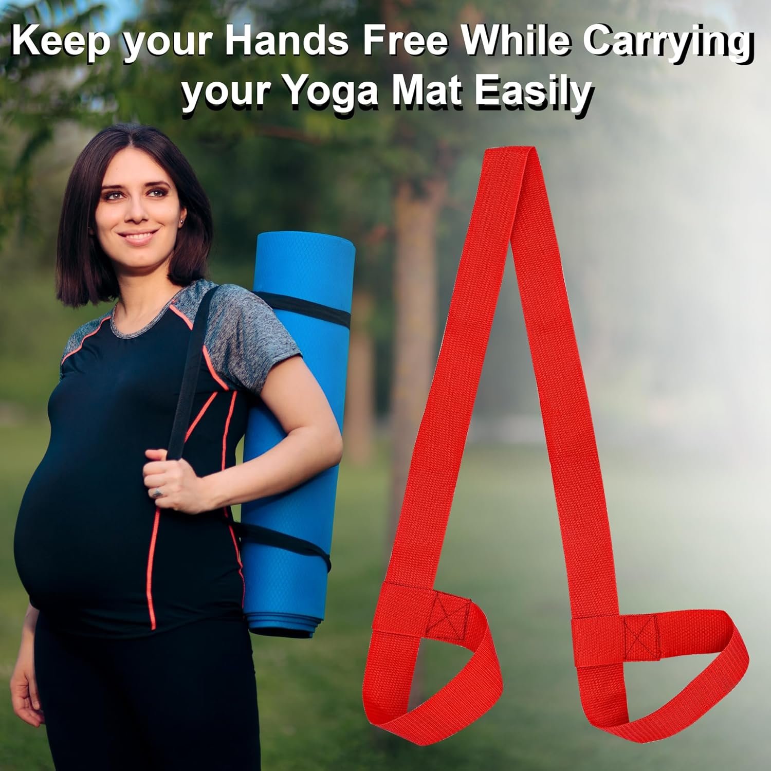 Yoga Mat Carry Strap - Conveniently Carry Your Yoga Mat Anywhere with Cotton Yoga Mat Strap - Multipurpose Lightweight Adjustable Loops for All Mat Sizes and Easy to Use Yoga Mat Sling and Holder image number 5