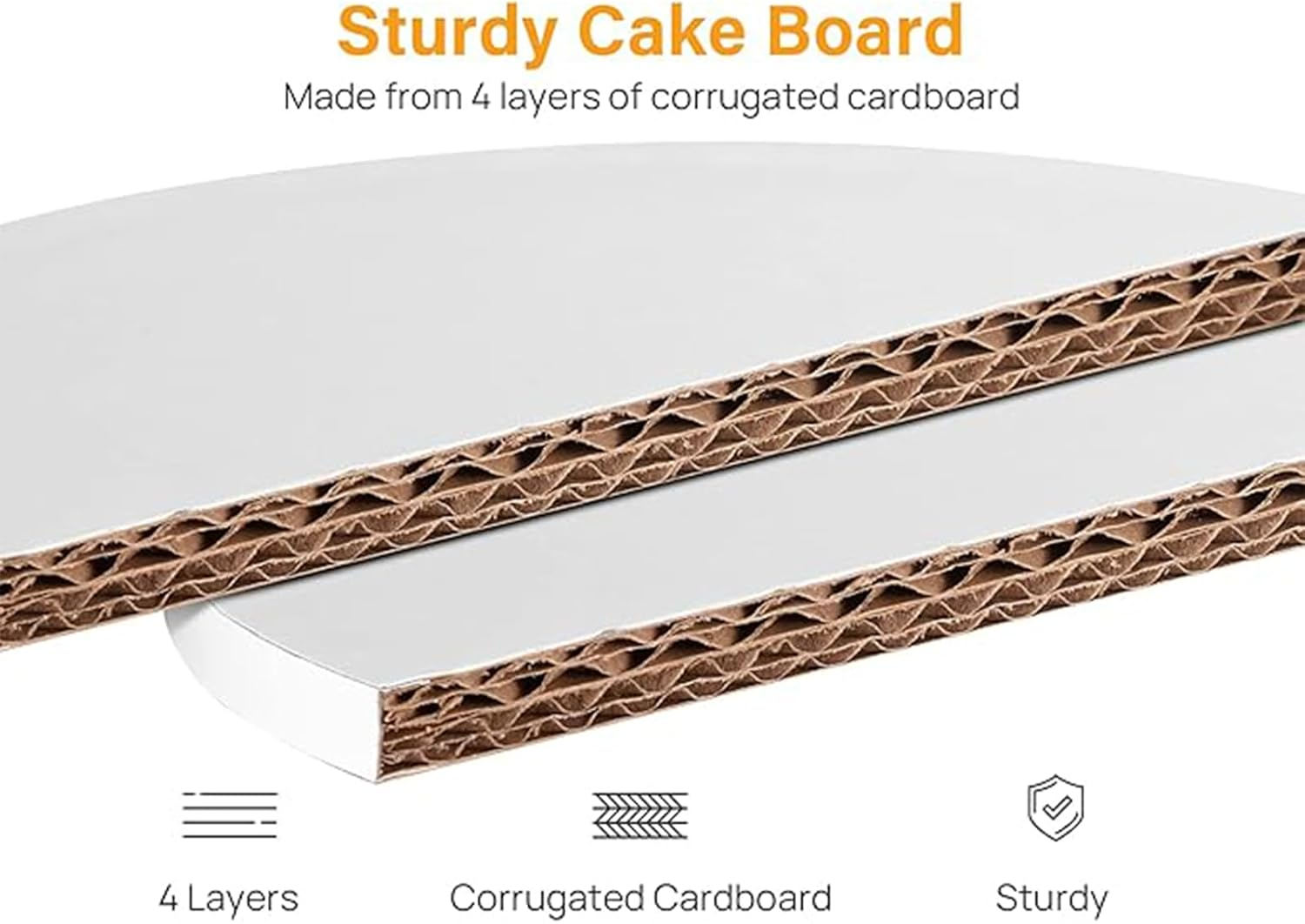 Yeanifeana 3 Pack round Cake Drums - 8/10/12 Inch Greaseproof Cake Boards, Sturdy White Cardboard Base for Tiered & Heavy Cakes image number 1