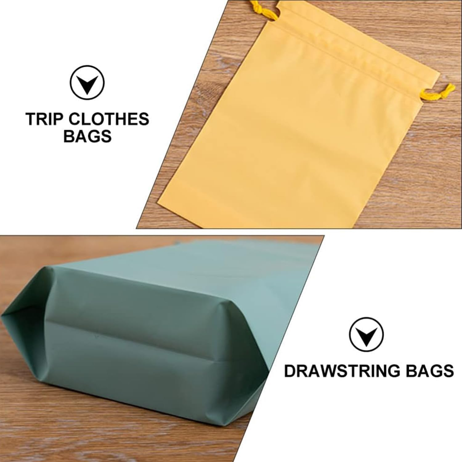 Zhooooonglf Multicolor Set of 12 Waterproof Drawstring Bag PE Plastic Folding Travel Storage Use Combine Travel Shoe Bag Waterproof Trip Bags Clothes Drawstring Shrinkable Closure Luggage image number 1