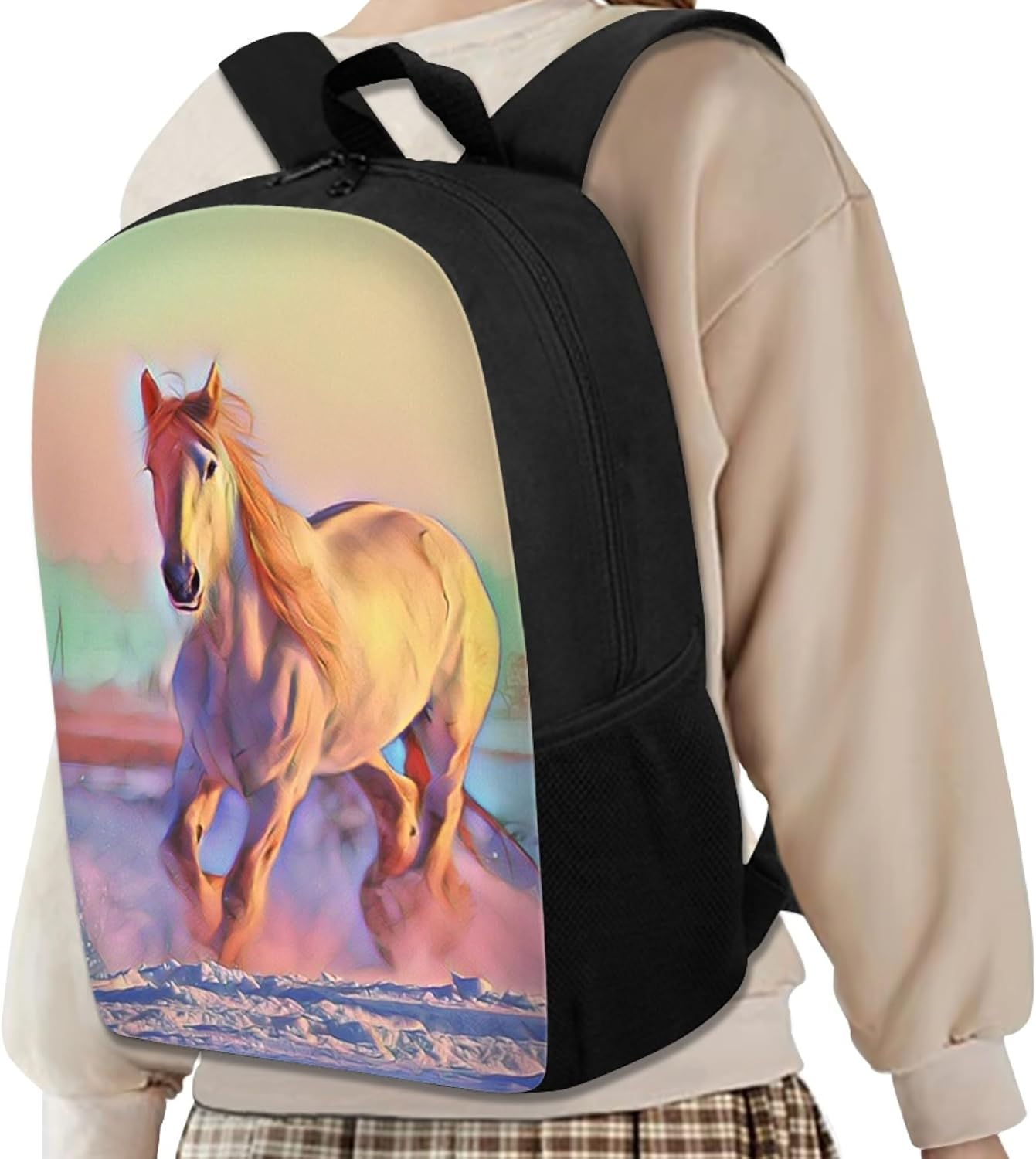 Binienty Schulrucksack F&uuml;r Kinder, Jungen, M&auml;dchen, Teenager, Leicht, B&uuml;chertasche, Laptop-Rucksack, L&auml;ssiger Tagesrucksack - Blue Wolf image number 4