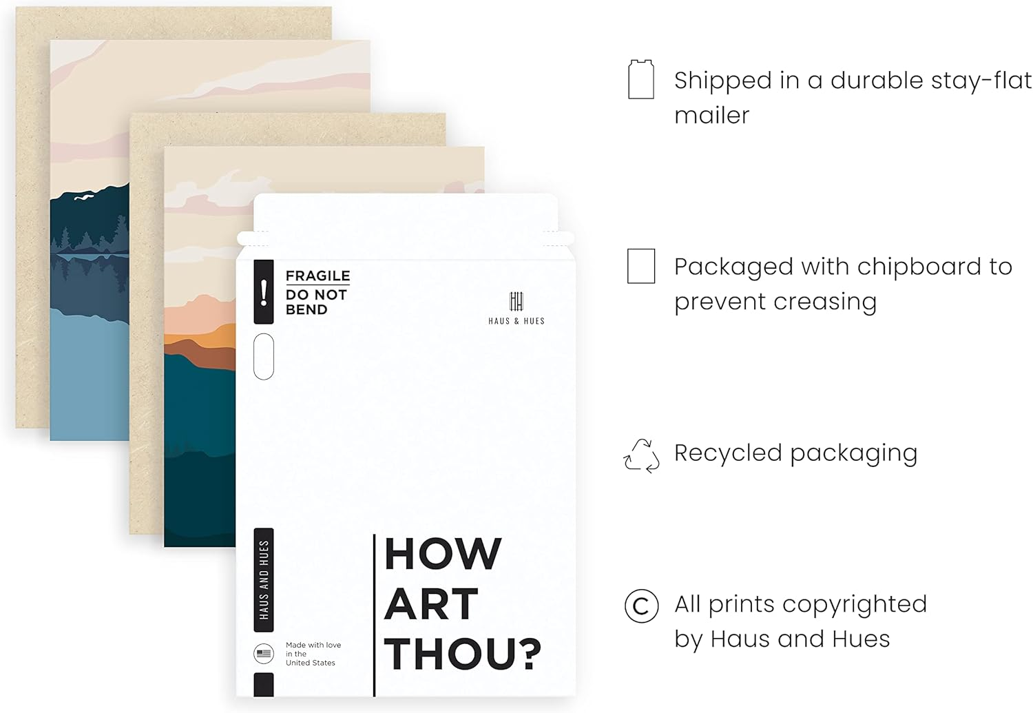 HAUS and HUES Nature Wall Art Prints Landscape Mountain Decor Mid Century Art Wall Decor, Geometric Abstract Nature Wall Art, Mountain Art Wall Decor, Adventure Wall D&eacute;cor image number 2