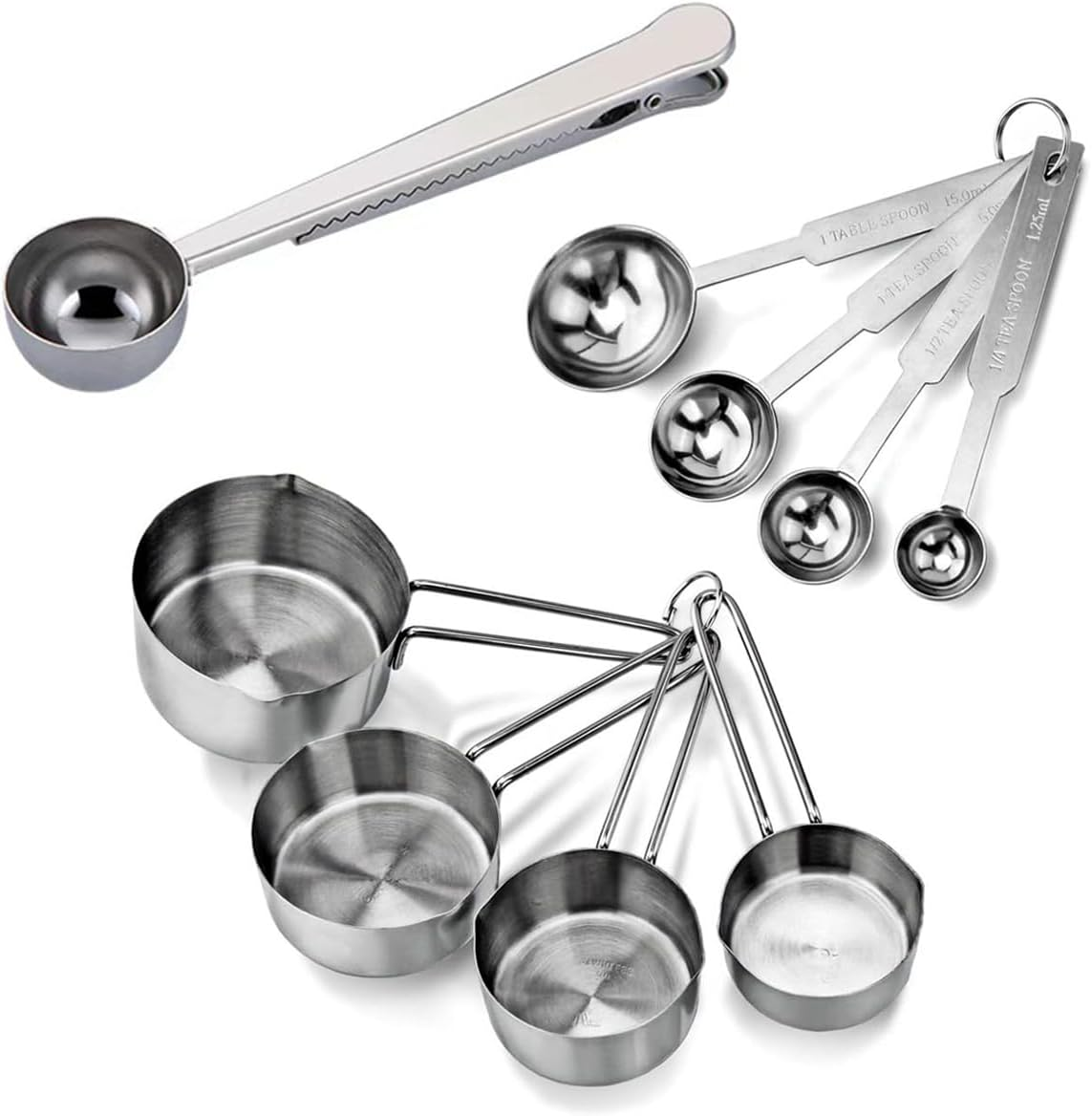 9 Piece Stainless Steel Measuring Cups, Measuring Spoons Set image number 4