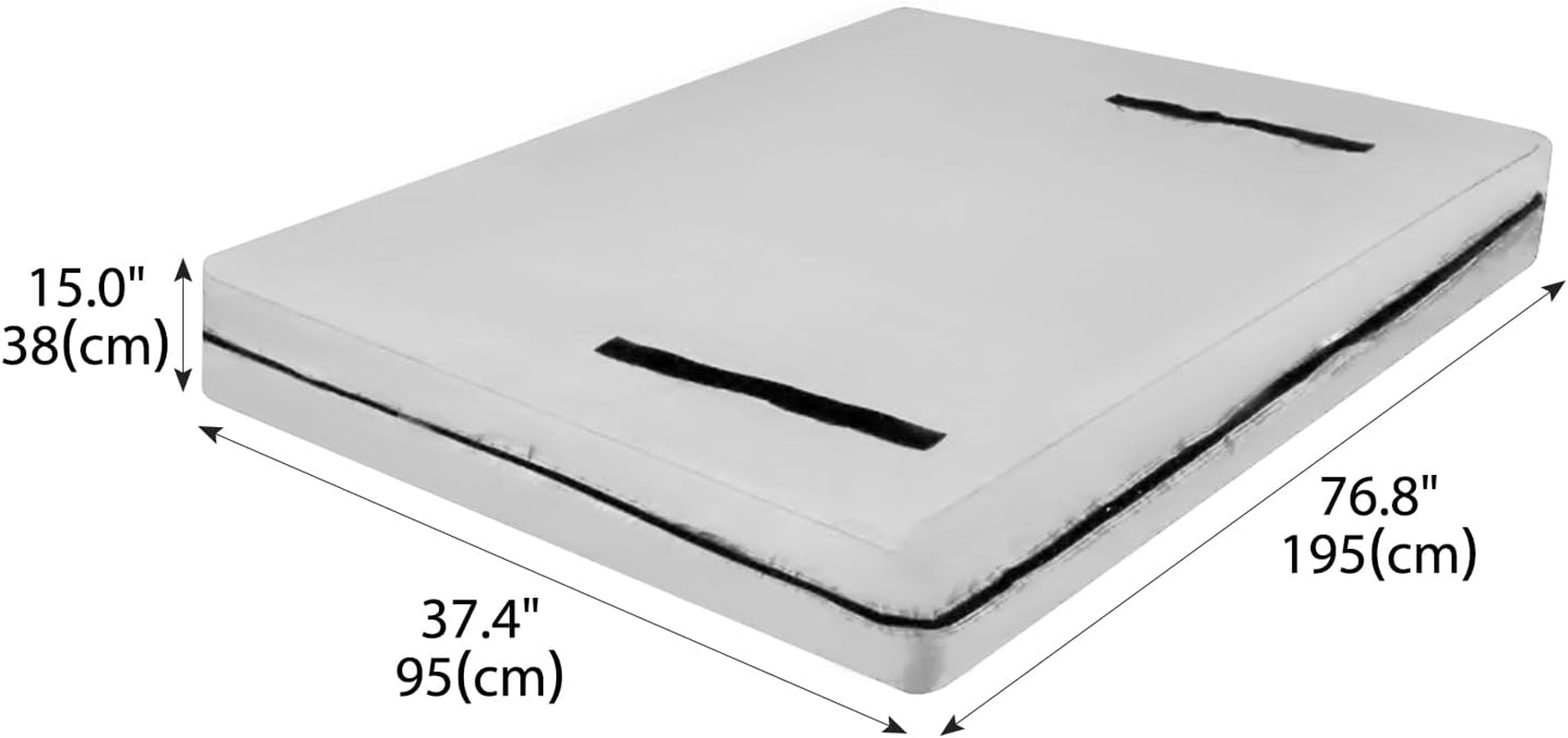 Generic Single Mattress Storage Bags, Reusable Waterproof Polyethylene Mattress Protector Cover with 8 Handles and 2 Zippers (Grey, 195X95X38Cm) image number 2