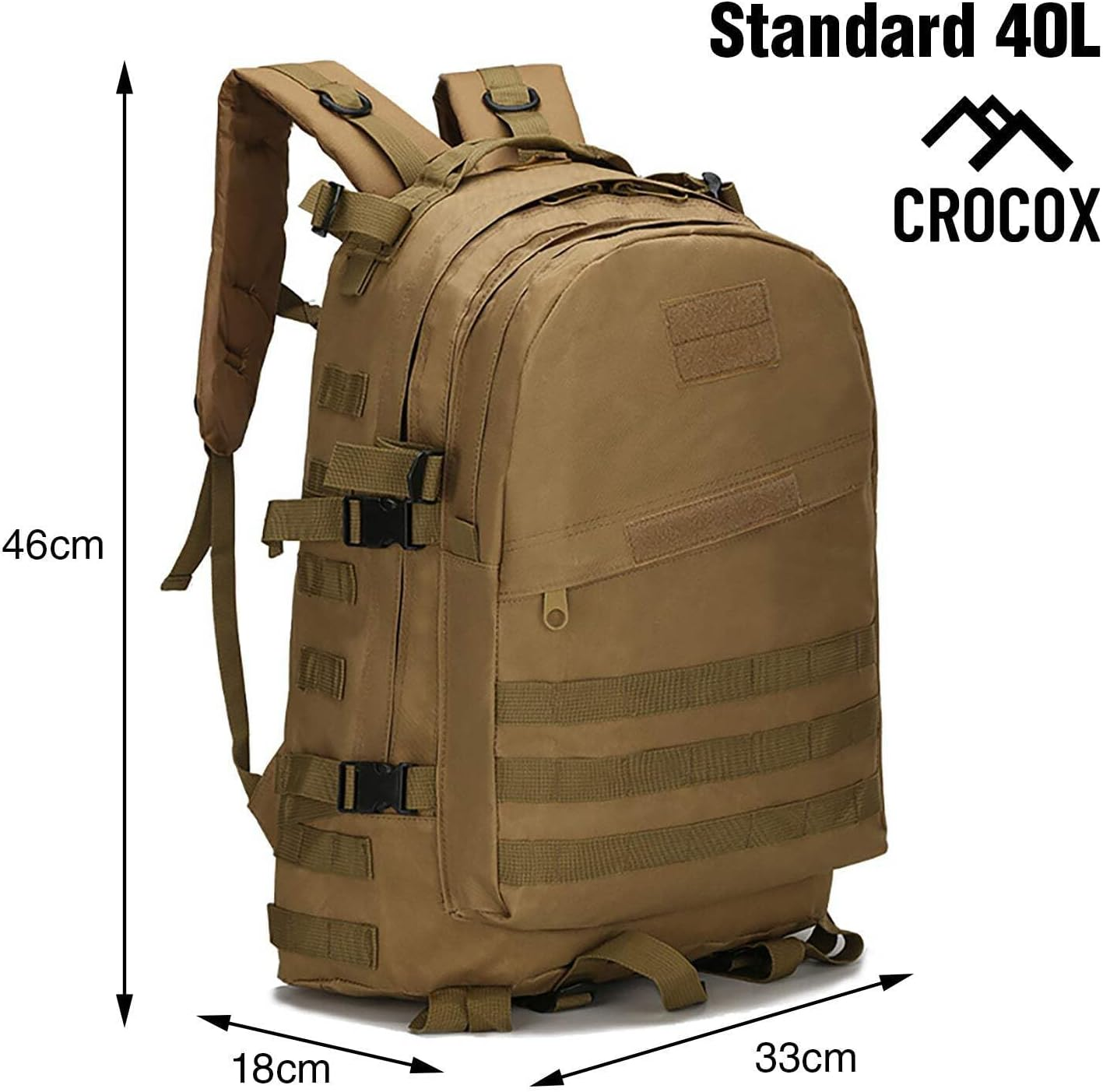 Crocox MOLLE Tactical Backpack Bag Military Pouches Rucksack Canvas Army Hiking image number 4