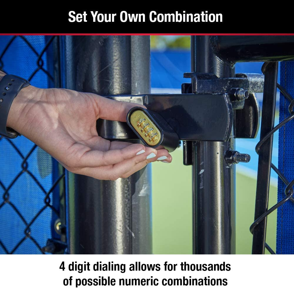 Master Lock Black Combination Lock, Customizable Combo Padlock, Indoor and Outdoor Weather Resistant Lock with Resettable Code for Gates, Lockers, 4 Pack, 178EC4 image number 5