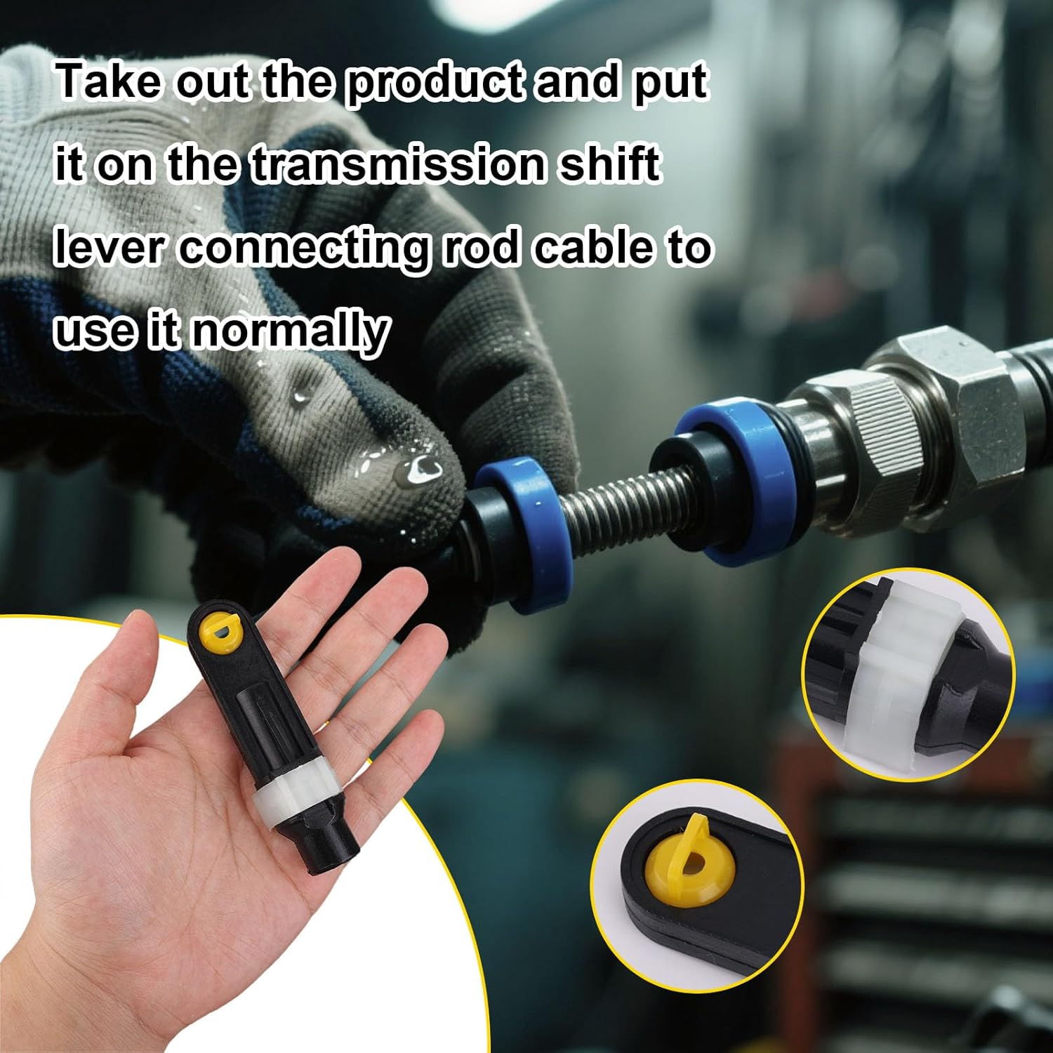 BOXOB Transmission Shifter Linkage Cable Bushing Repair Kit 14104 15276979 52855956AG, Shift Cable Bushing & Clamp Compatible with Most Vehicles image number 4