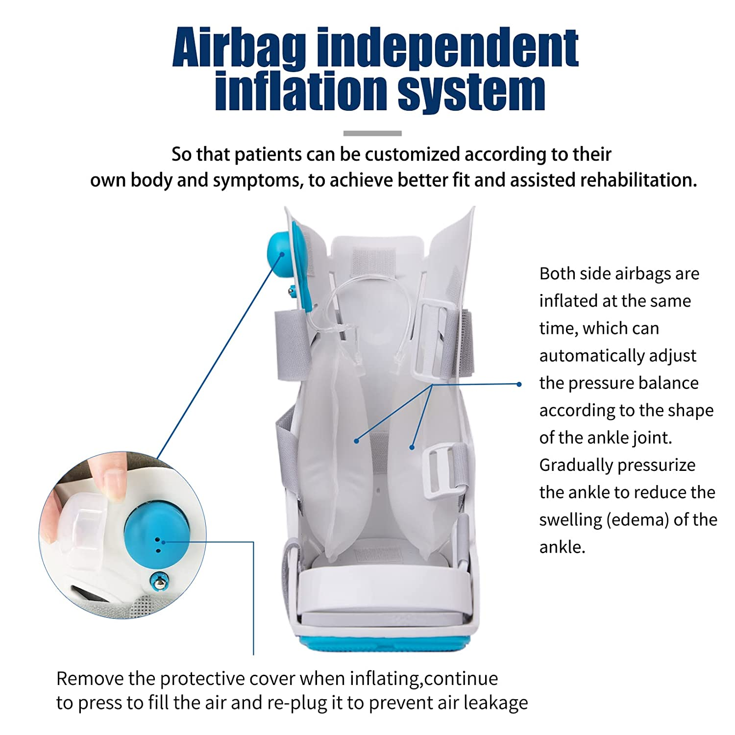 Medical Inflatable Walking Boot, Orthopaedic Foot, Fracture Boot, Ultralight Walking Boot for Sprained Ankle, Stress Fracture, Broken Foot or Achilles Tendonitis (S) image number 4